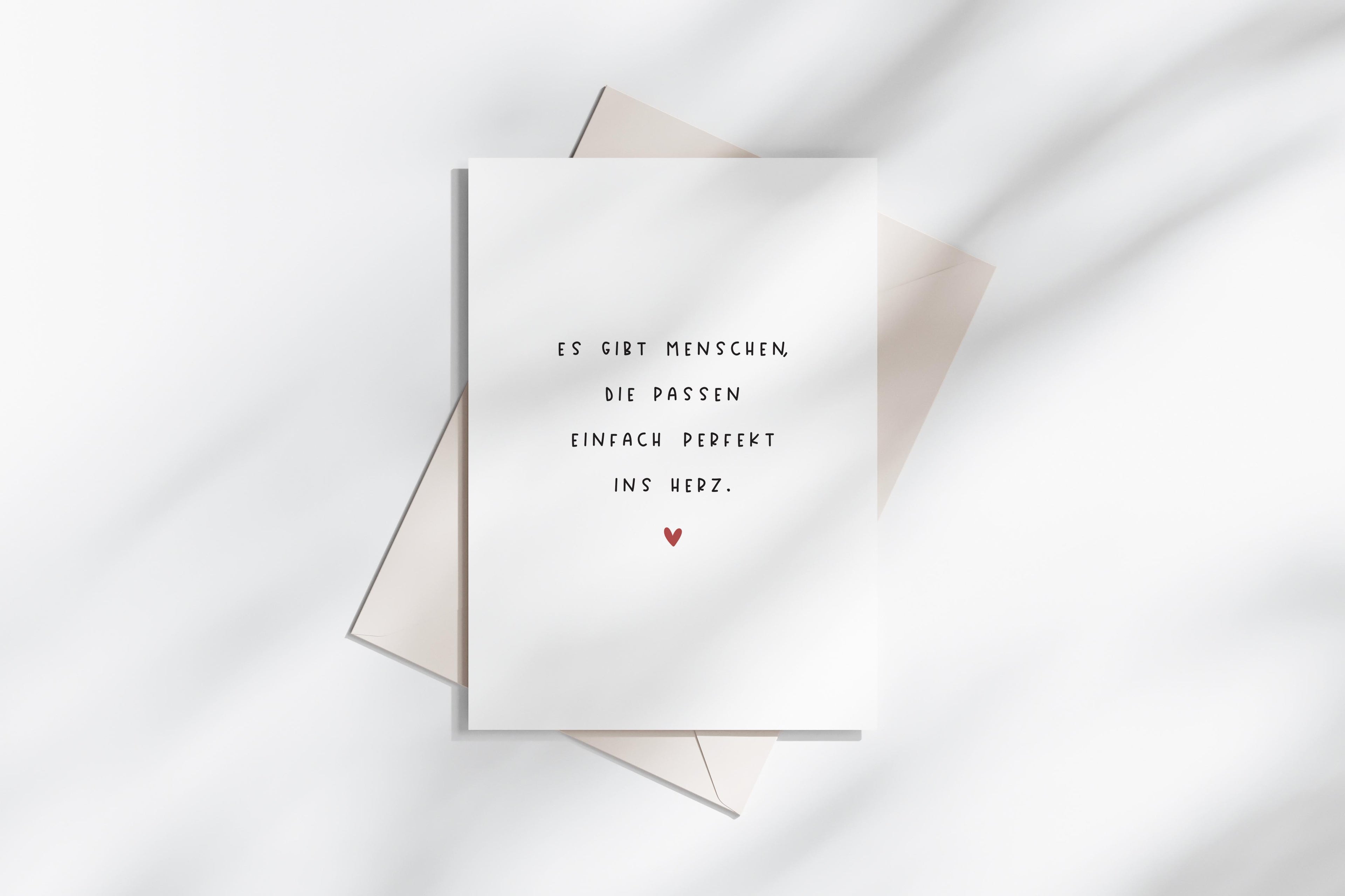 Postkarte "Es gibt Menschen die passen einfach perfekt ins Herz" DIN A6