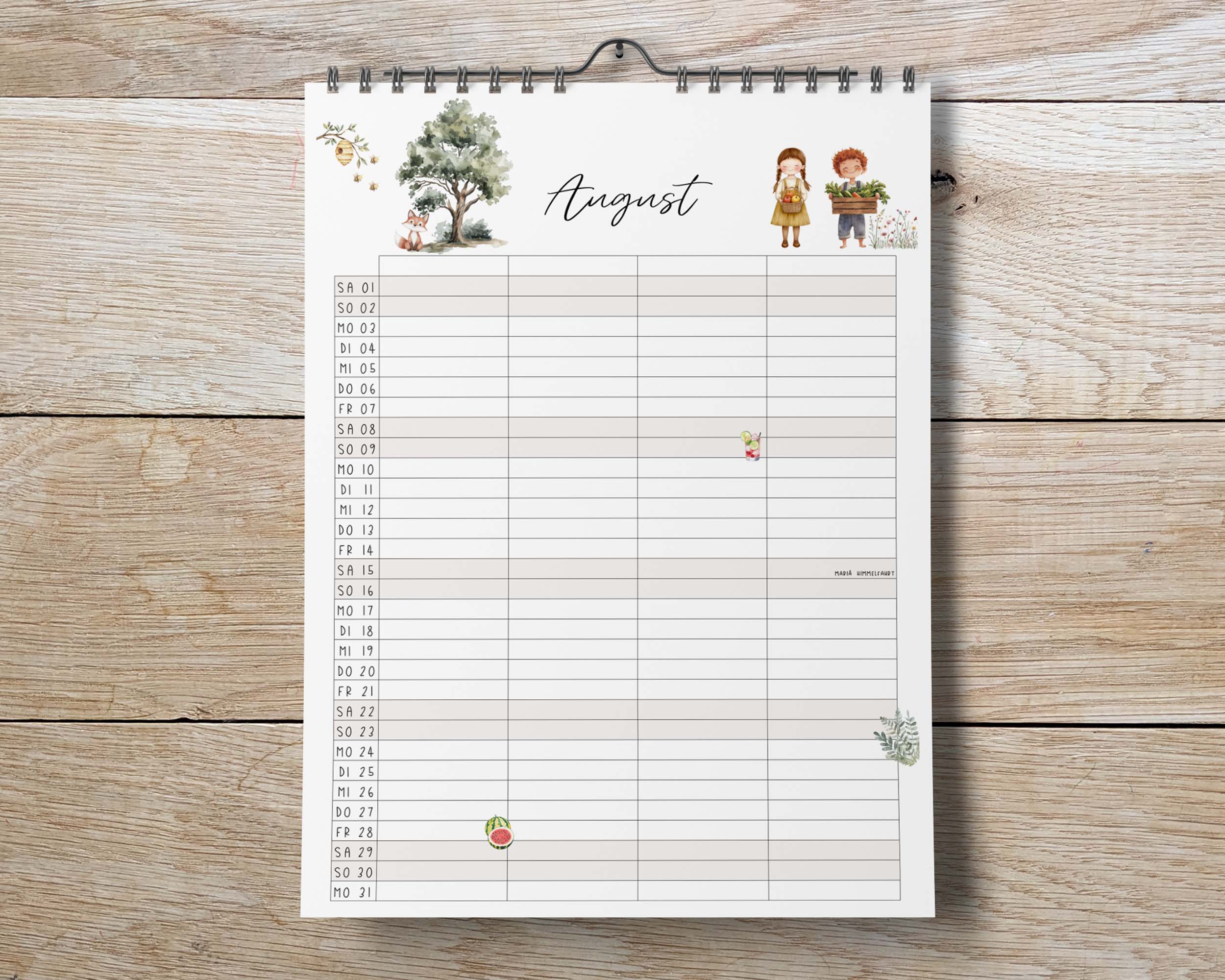 Familienkalender 2026 | DIN A3 Wandkalender 4/ 5/ 6 Spalten