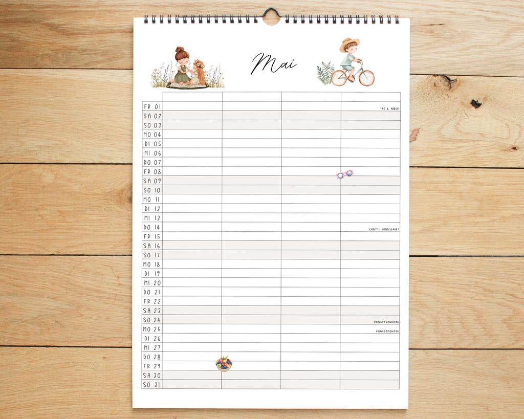 Familienkalender 2026 | DIN A3 Wandkalender 4/ 5/ 6 Spalten