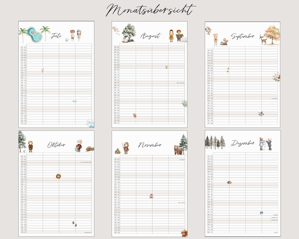 Familienkalender 2026 | DIN A3 Wandkalender 4/ 5/ 6 Spalten