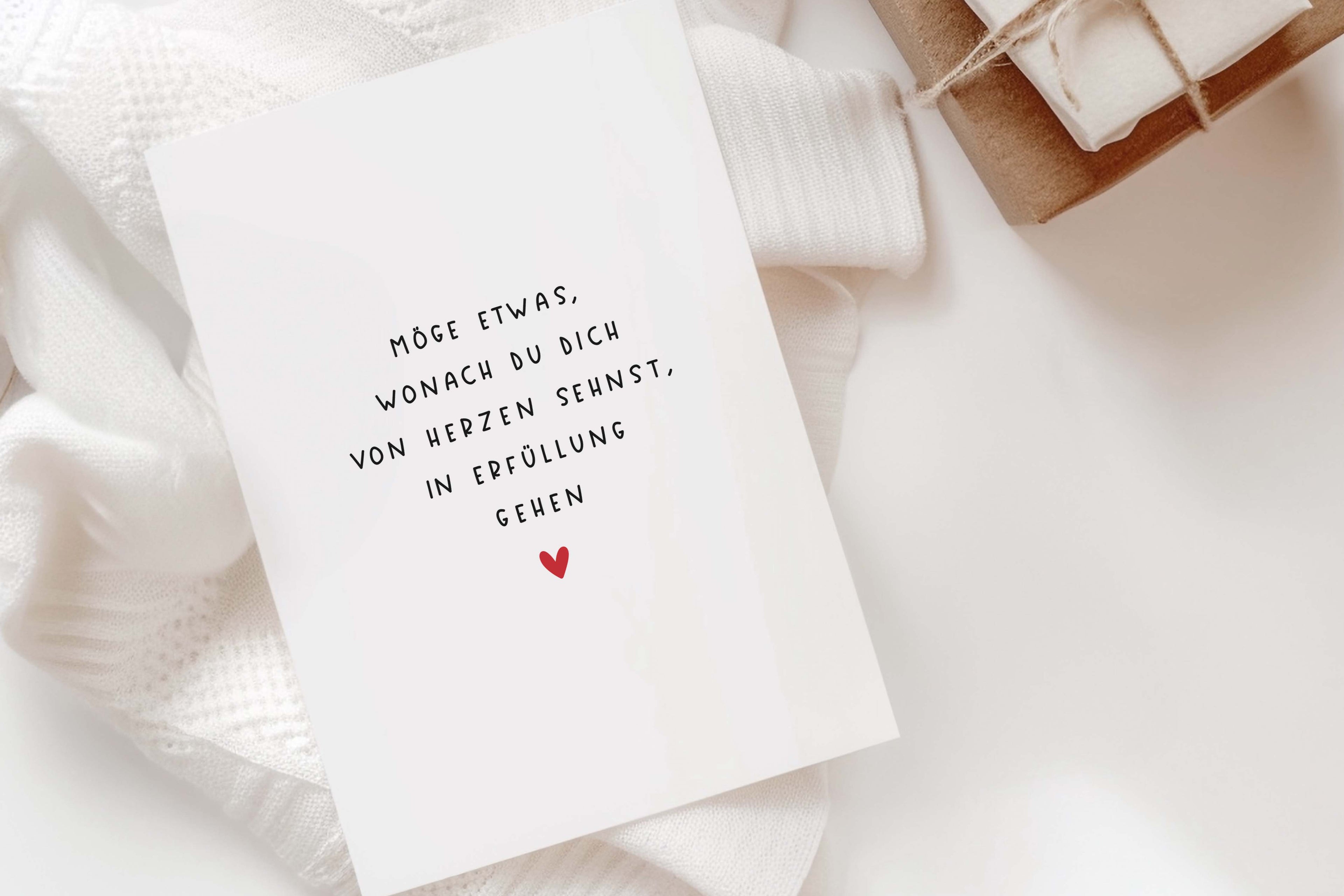Karte "Möge etwas, wonach du dich von Herzen sehnst, in Erfüllung gehen" DIN A6