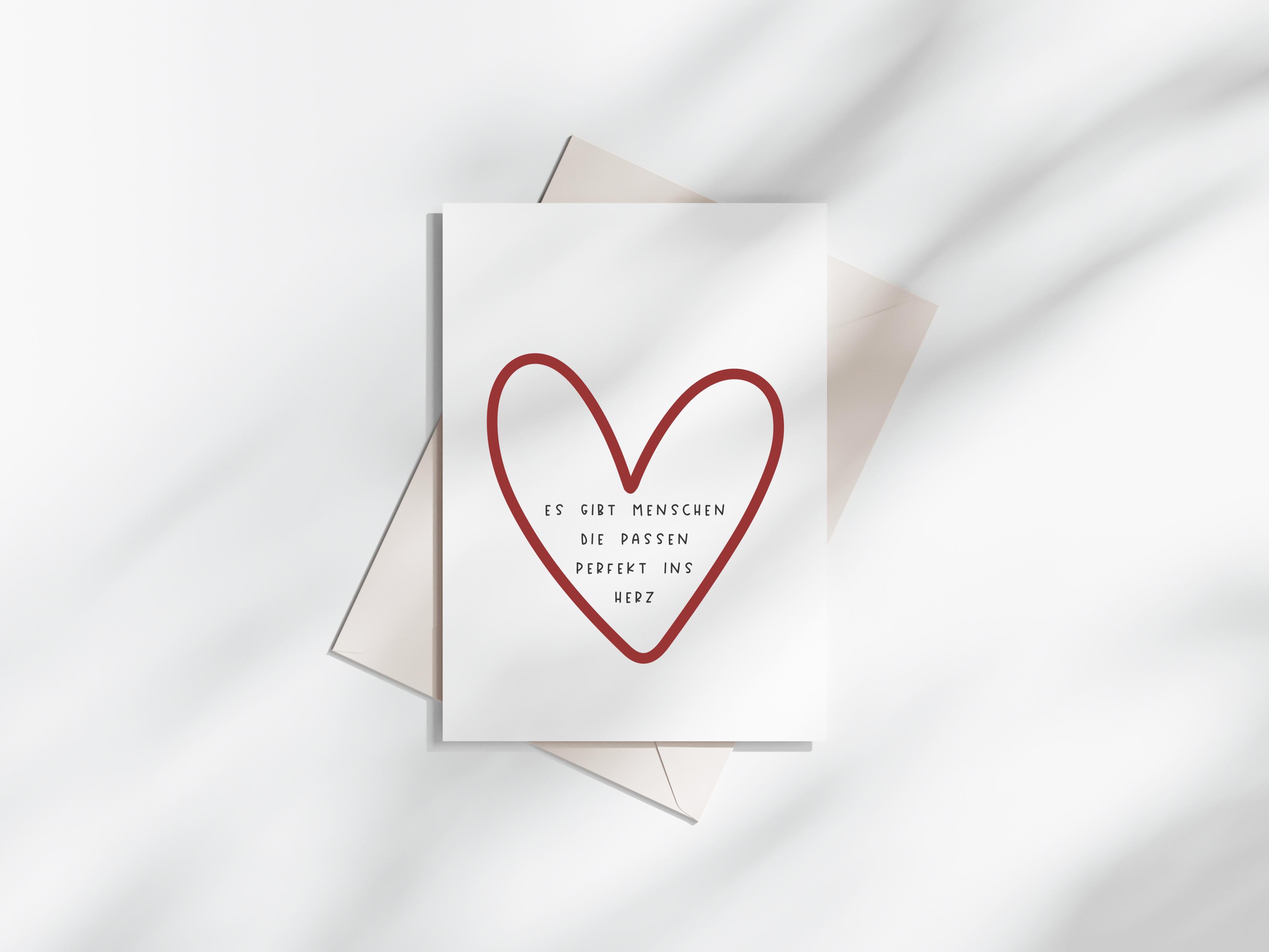 "Es gibt Menschen die passen einfach perfekt ins Herz" Karte DIN A6