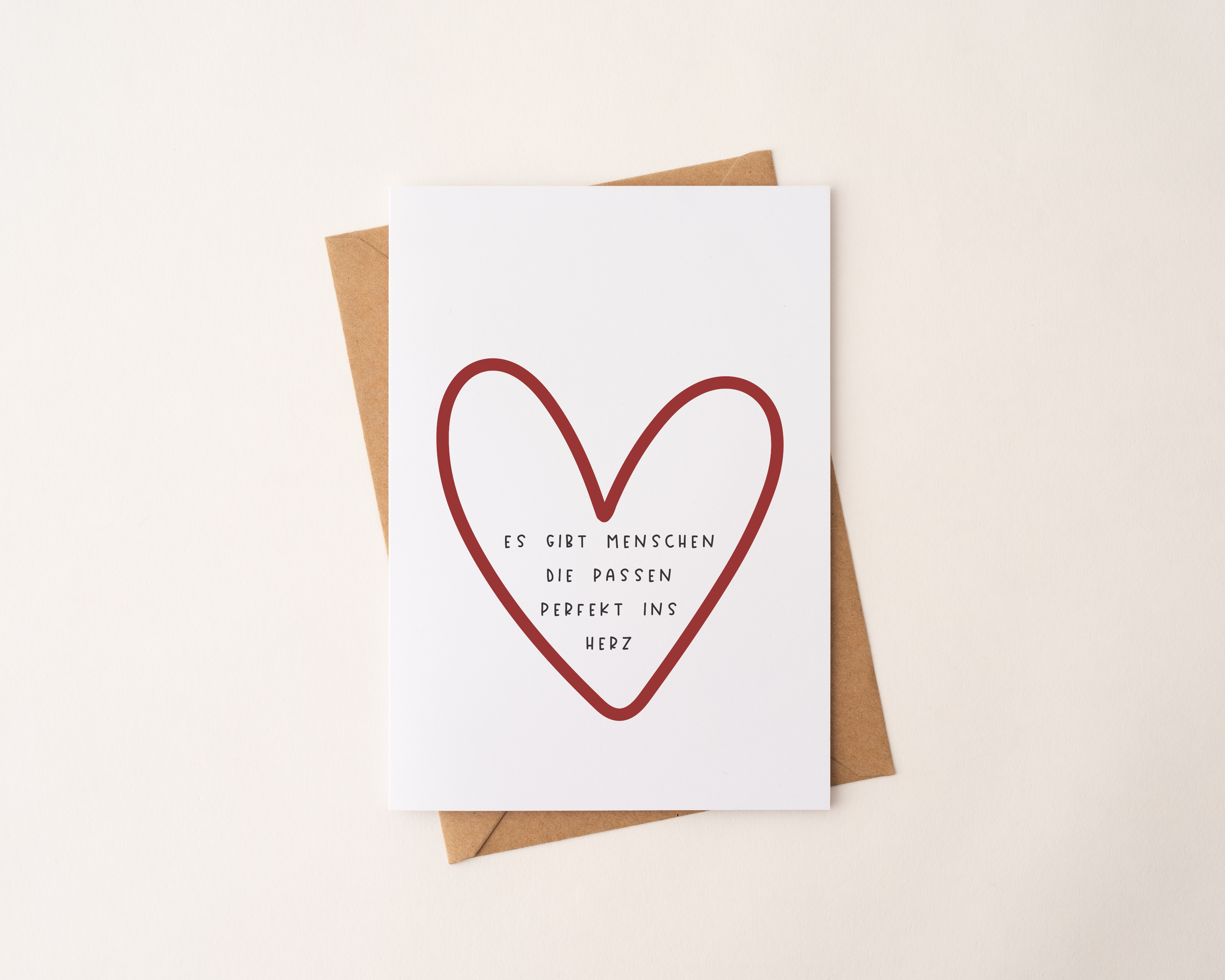 "Es gibt Menschen die passen einfach perfekt ins Herz" Karte DIN A6