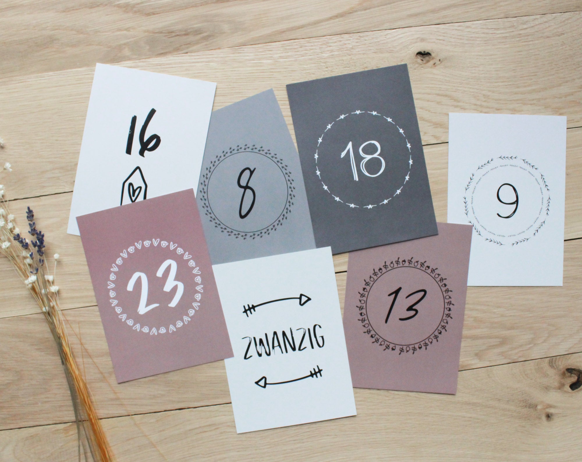 24 wunderschöne Adventskalender-Karten DIN A6