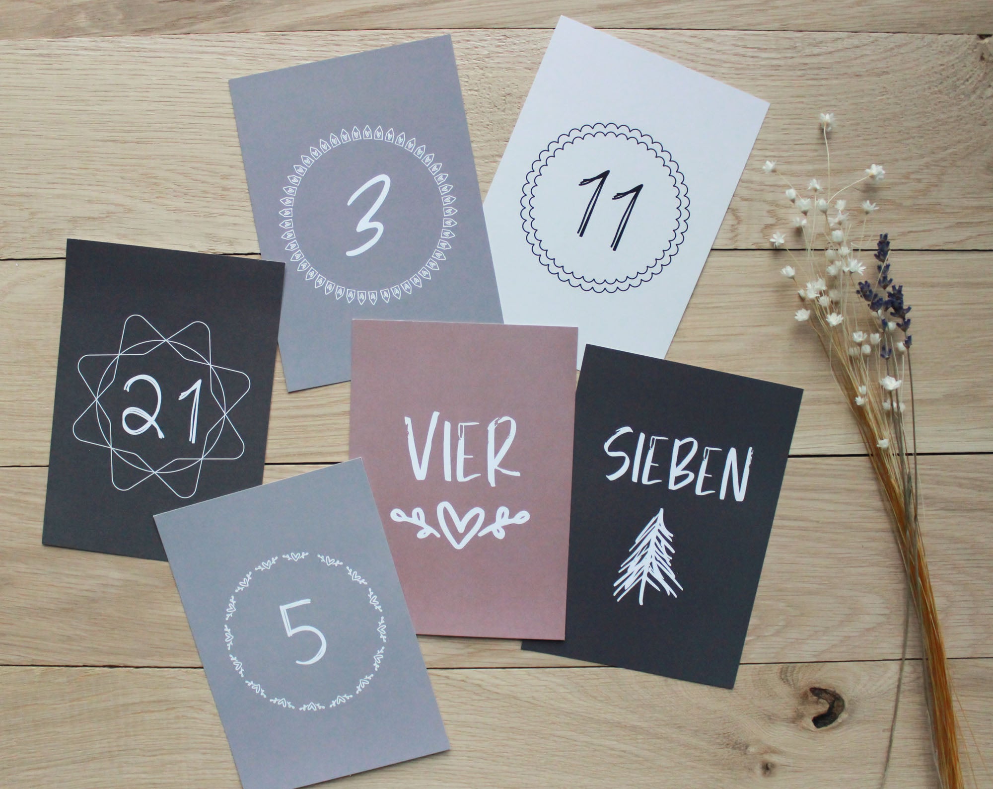 24 wunderschöne Adventskalender-Karten DIN A6