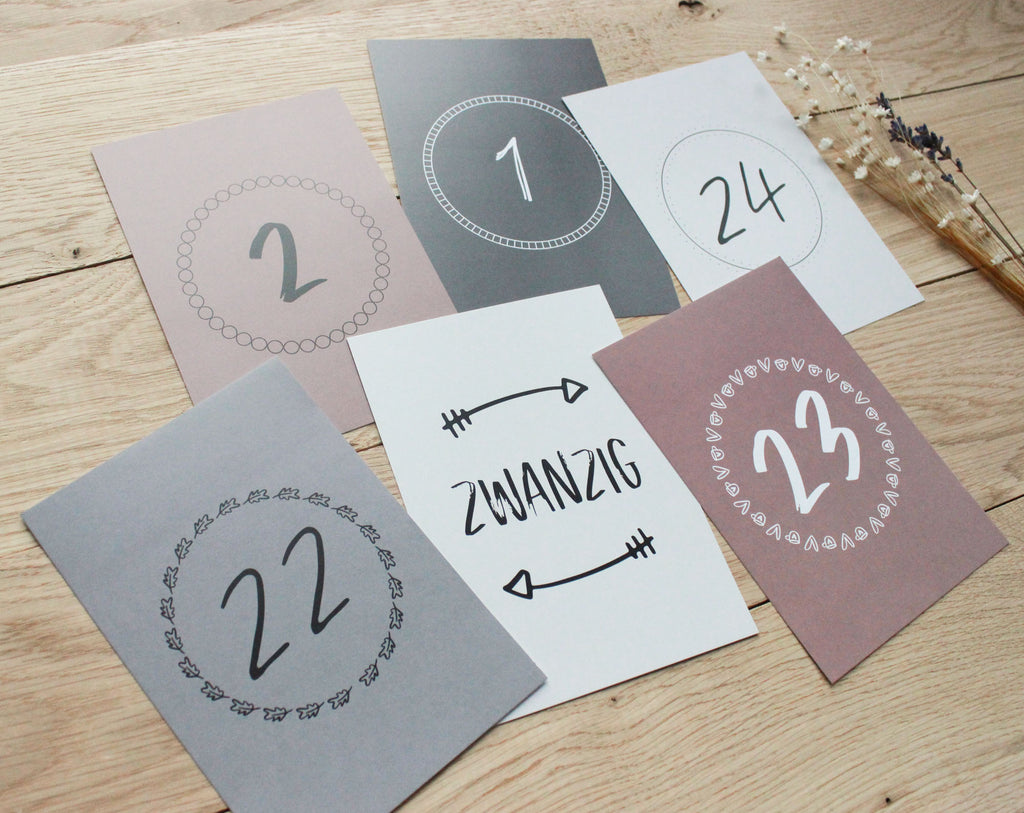 24 wunderschöne Adventskalender-Karten DIN A6