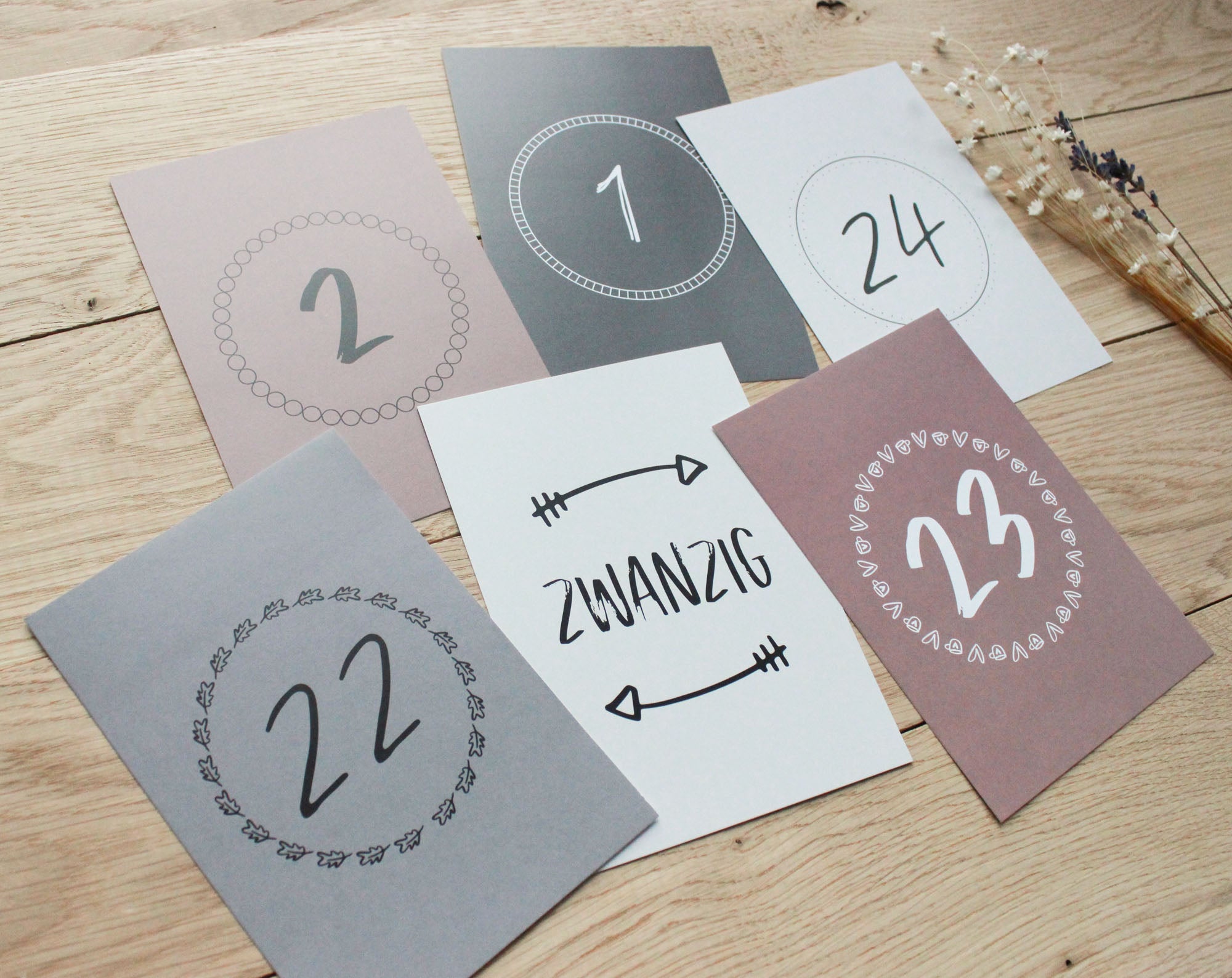 24 wunderschöne Adventskalender-Karten DIN A6