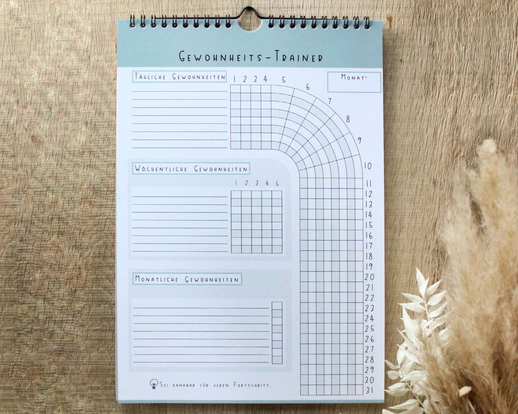 Habit Tracker Gewohnheitstrainer blau A4
