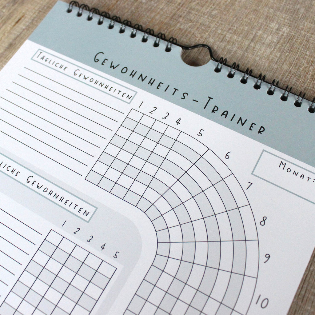 Habit Tracker Gewohnheitstrainer blau A4