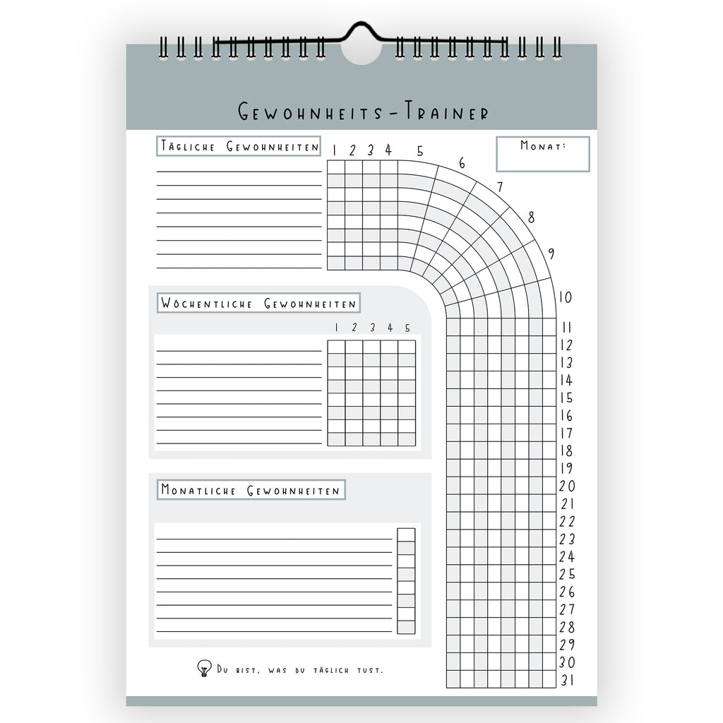 Habit Tracker Gewohnheitstrainer blau A4