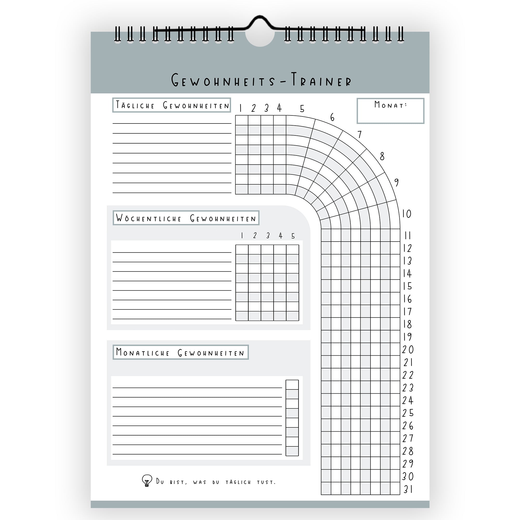 Habit Tracker Gewohnheitstrainer blau A4