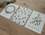 3er Set Weihnachtskarten A6