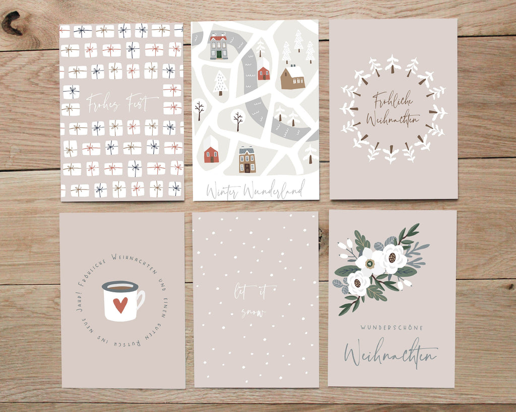 Weihnachtskarten 6er Set