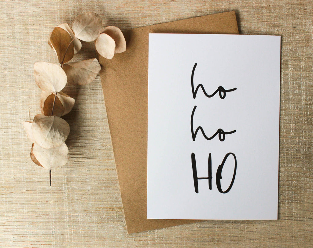 Weihnachtskarte "Ho Ho Ho", Karte zu Weihnachten mit Umschlag