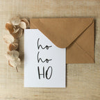 Weihnachtskarte "Ho Ho Ho", Karte zu Weihnachten mit Umschlag