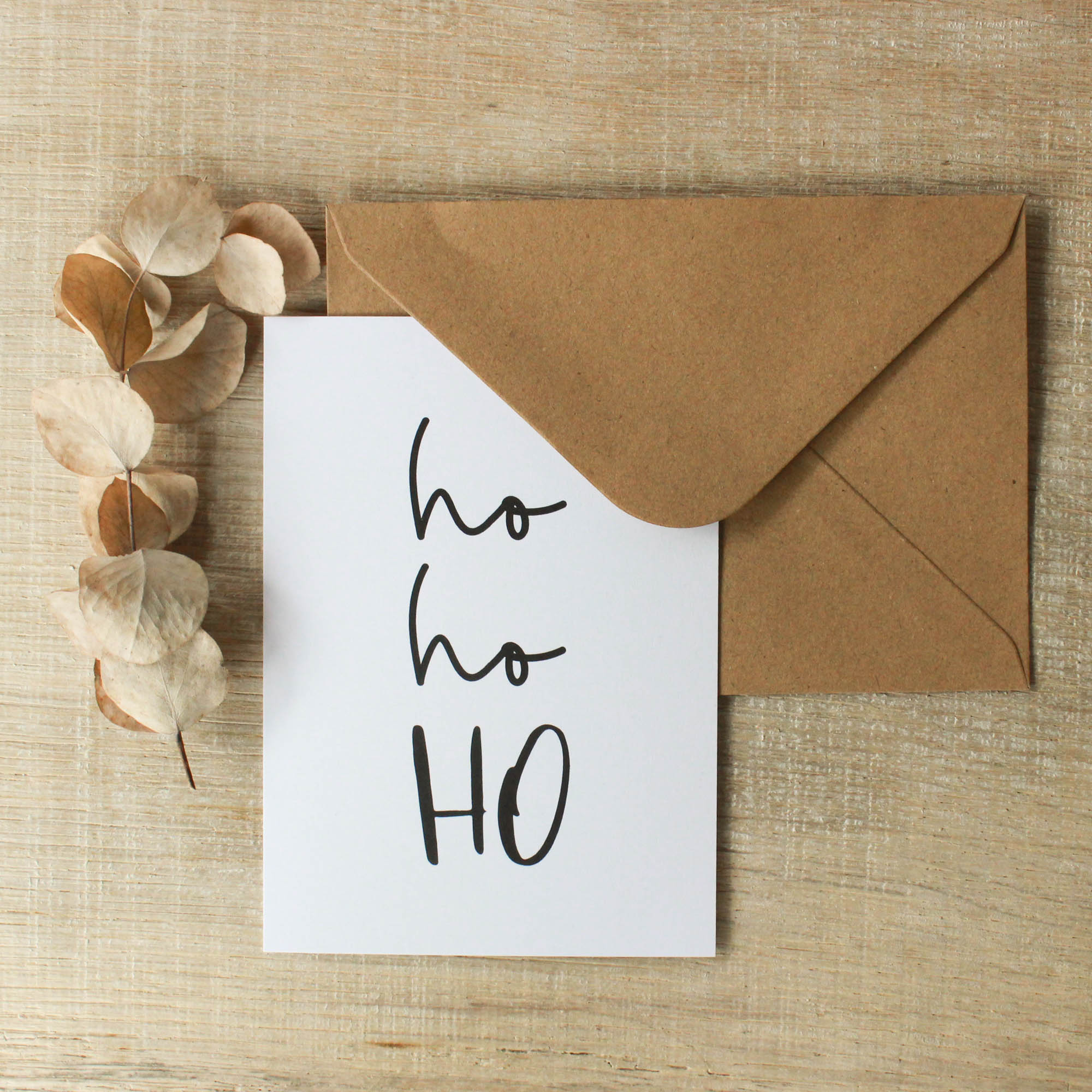 Weihnachtskarte "Ho Ho Ho", Karte zu Weihnachten mit Umschlag
