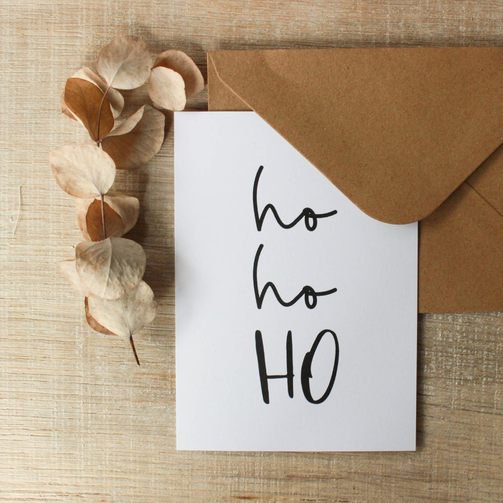 Weihnachtskarte "Ho Ho Ho", Karte zu Weihnachten mit Umschlag