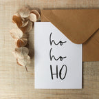 Weihnachtskarte "Ho Ho Ho", Karte zu Weihnachten mit Umschlag