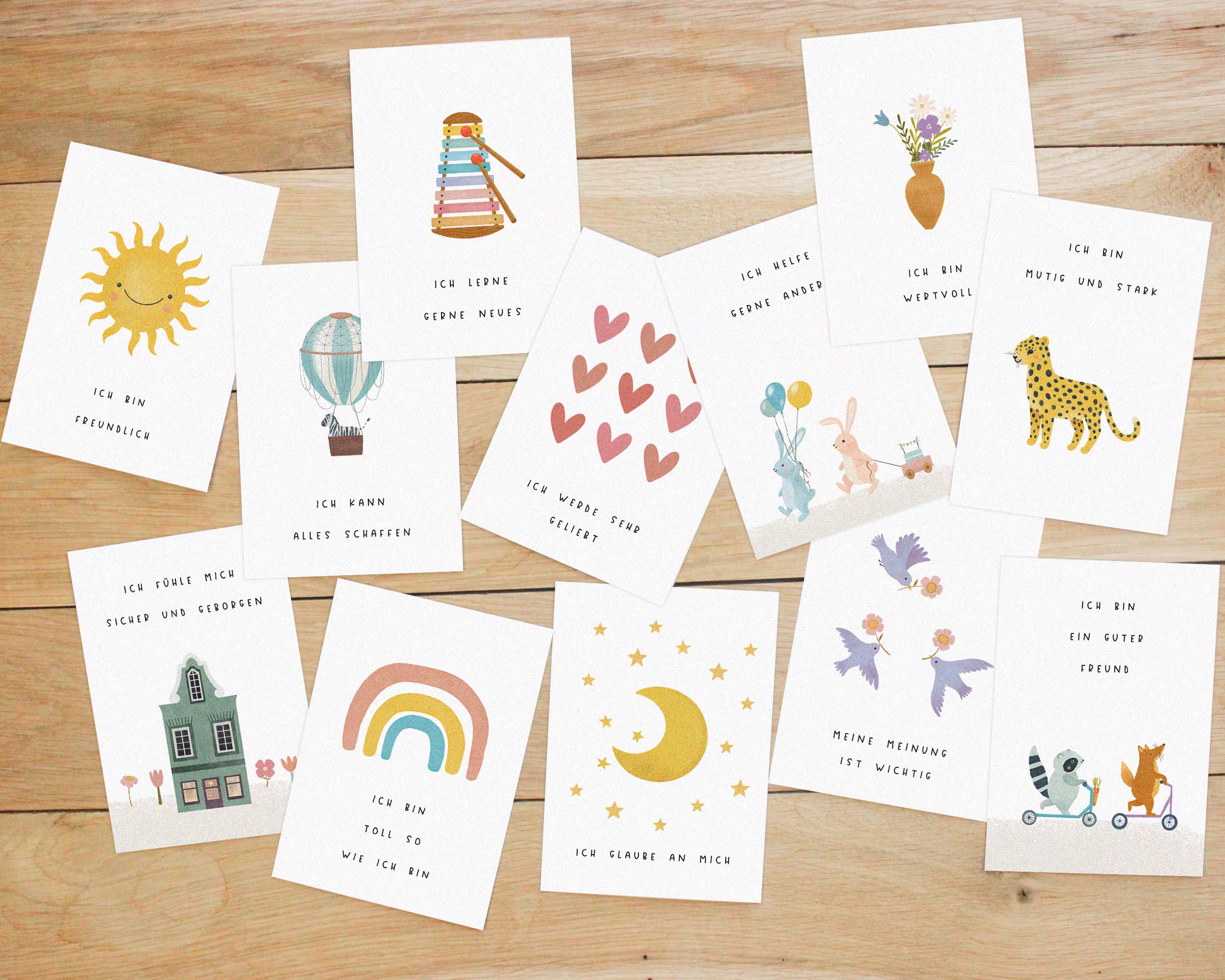 Affirmationskarten für Kinder DIN A6