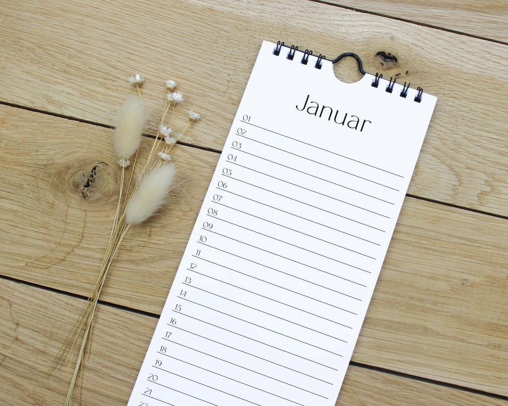 Geburtstagskalender schwarz/weiß