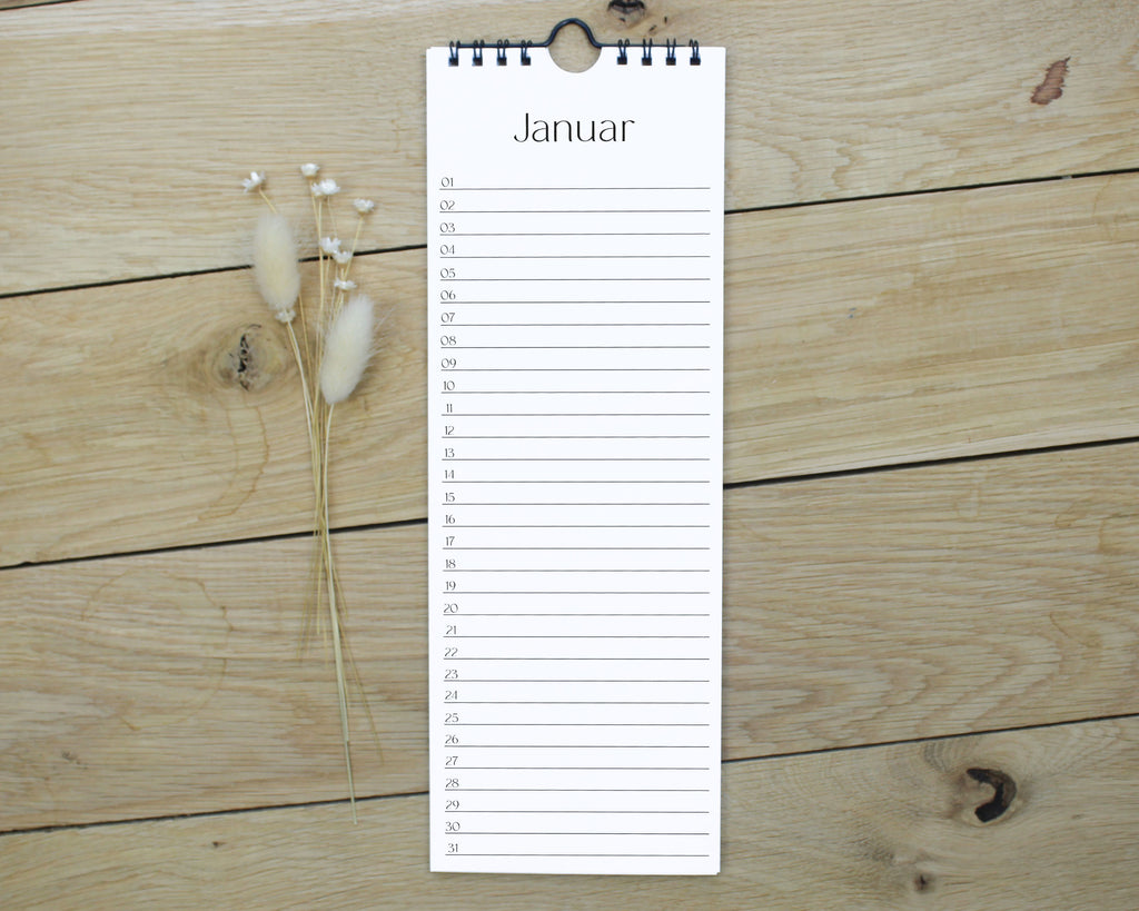 Geburtstagskalender schwarz/weiß