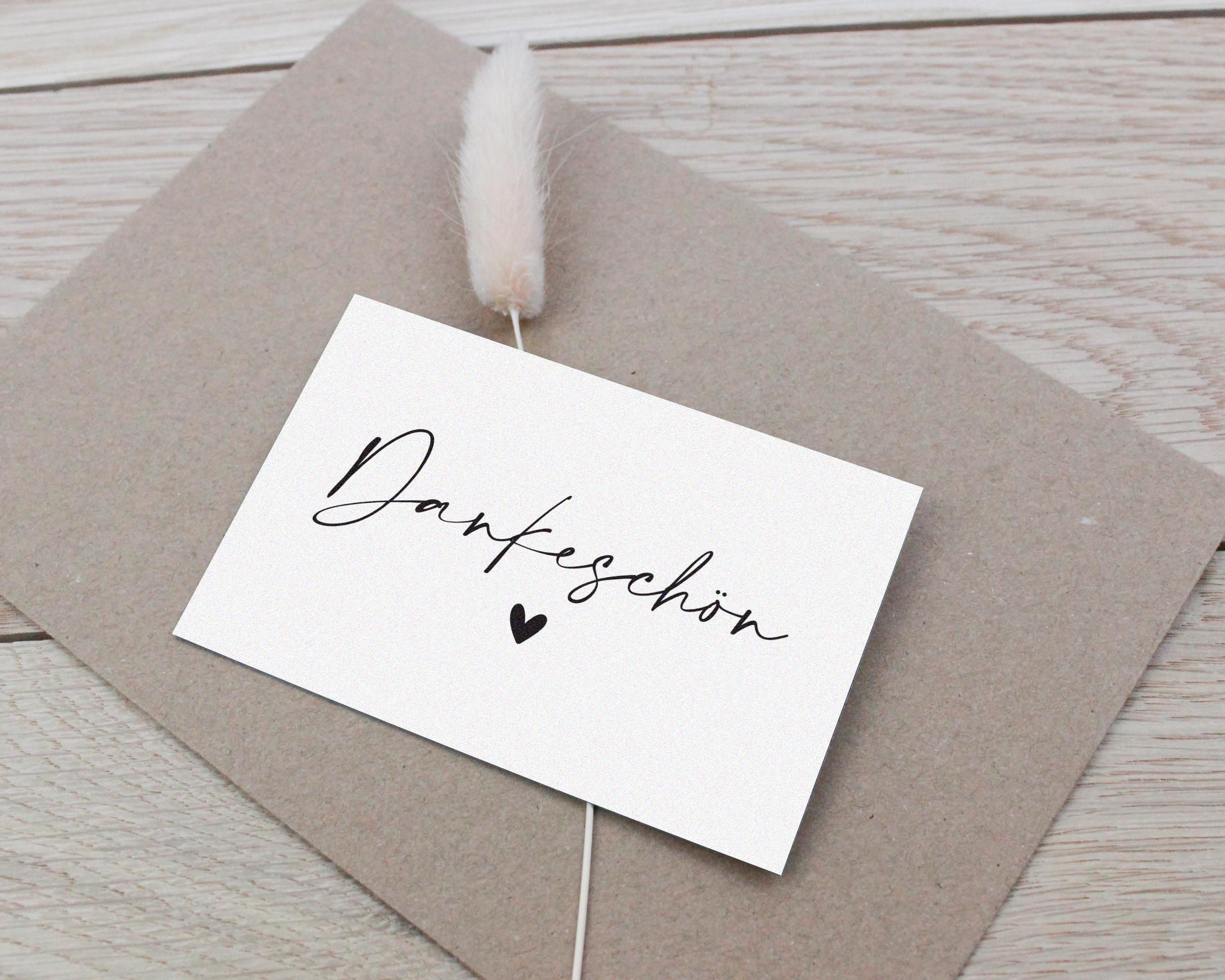 15x Dankeschön Karte mini | Dankeschön Visitenkarte 85x55 mm