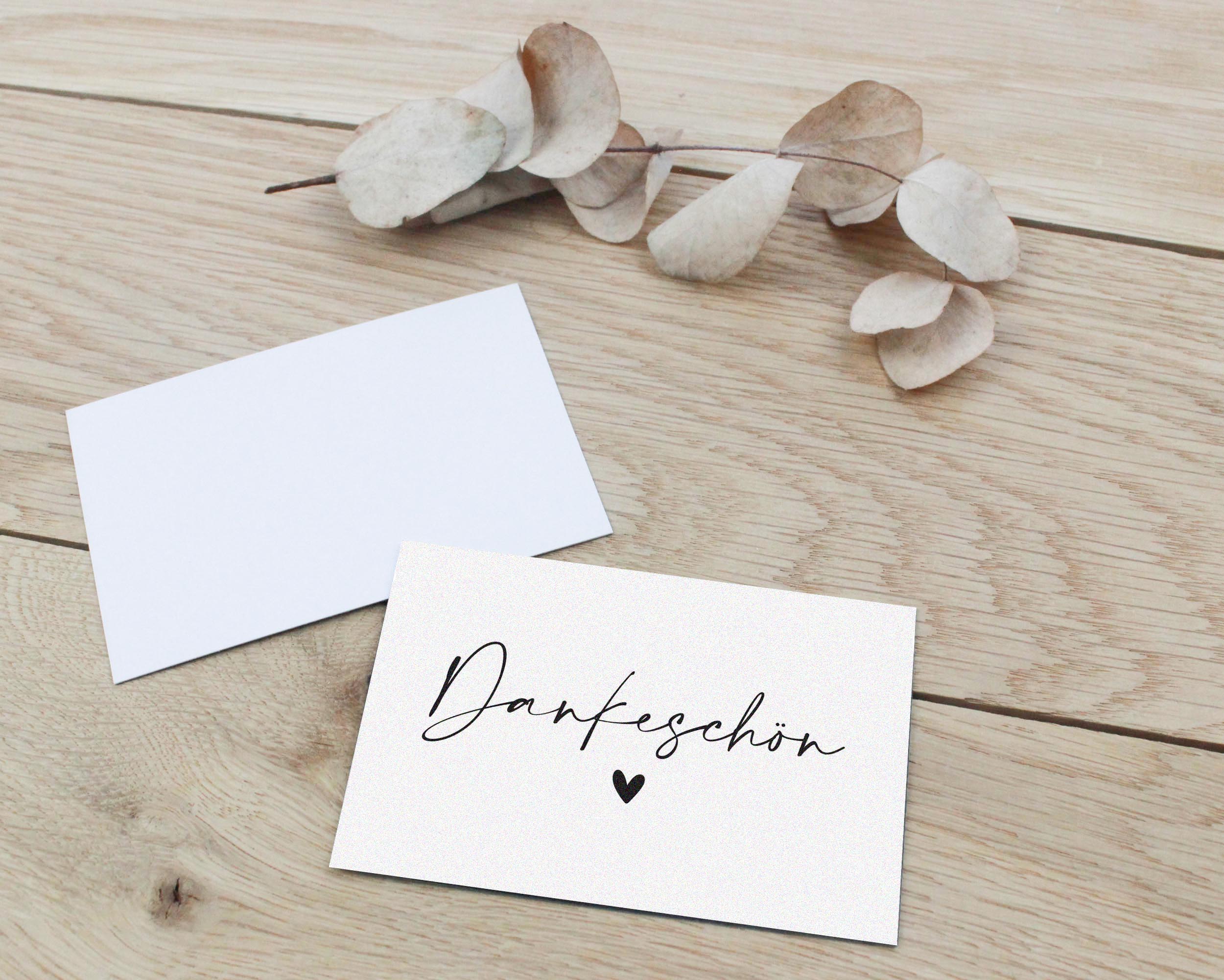 15x Dankeschön Karte mini | Dankeschön Visitenkarte 85x55 mm