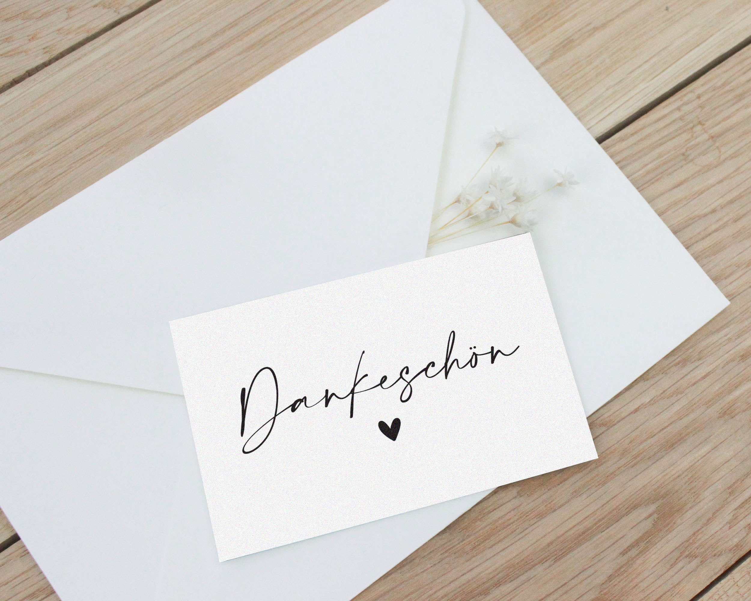 15x Dankeschön Karte mini | Dankeschön Visitenkarte 85x55 mm