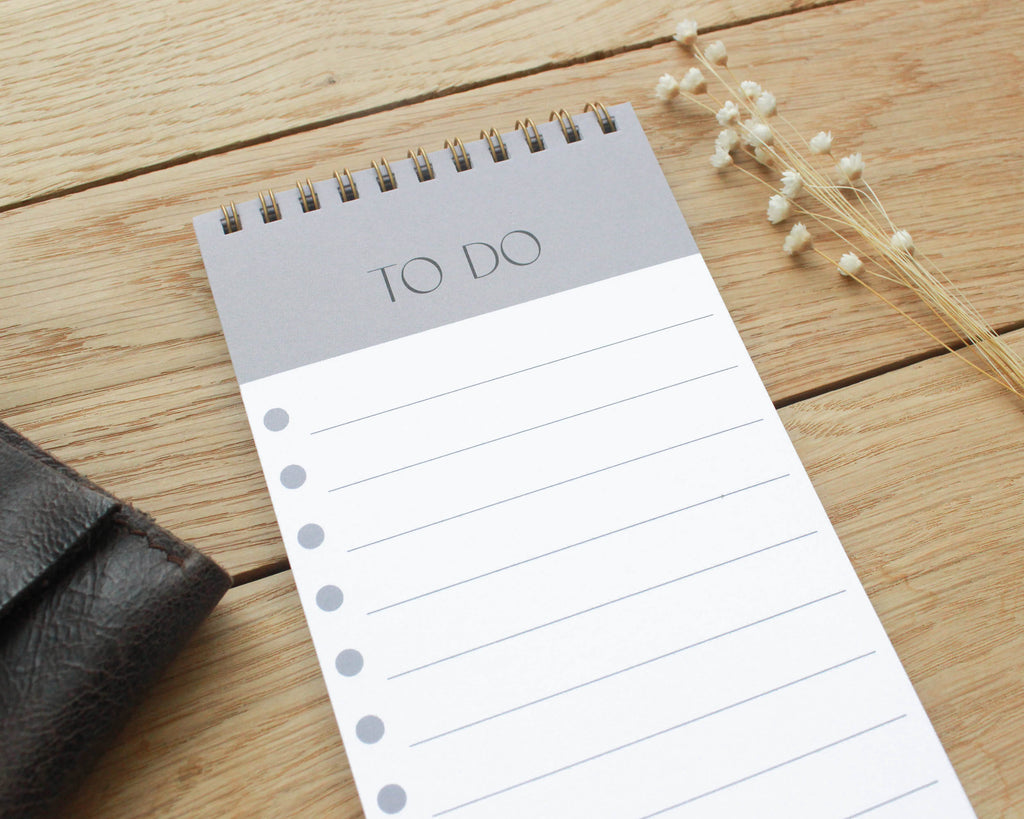 To-Do-Liste DIN lang mit Spiralbindung in gold - 50 Blatt