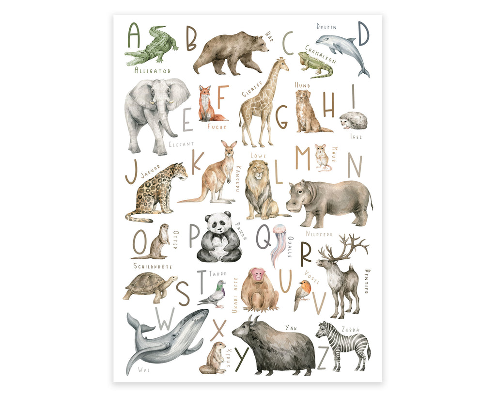 Alphabet Tierposter A3