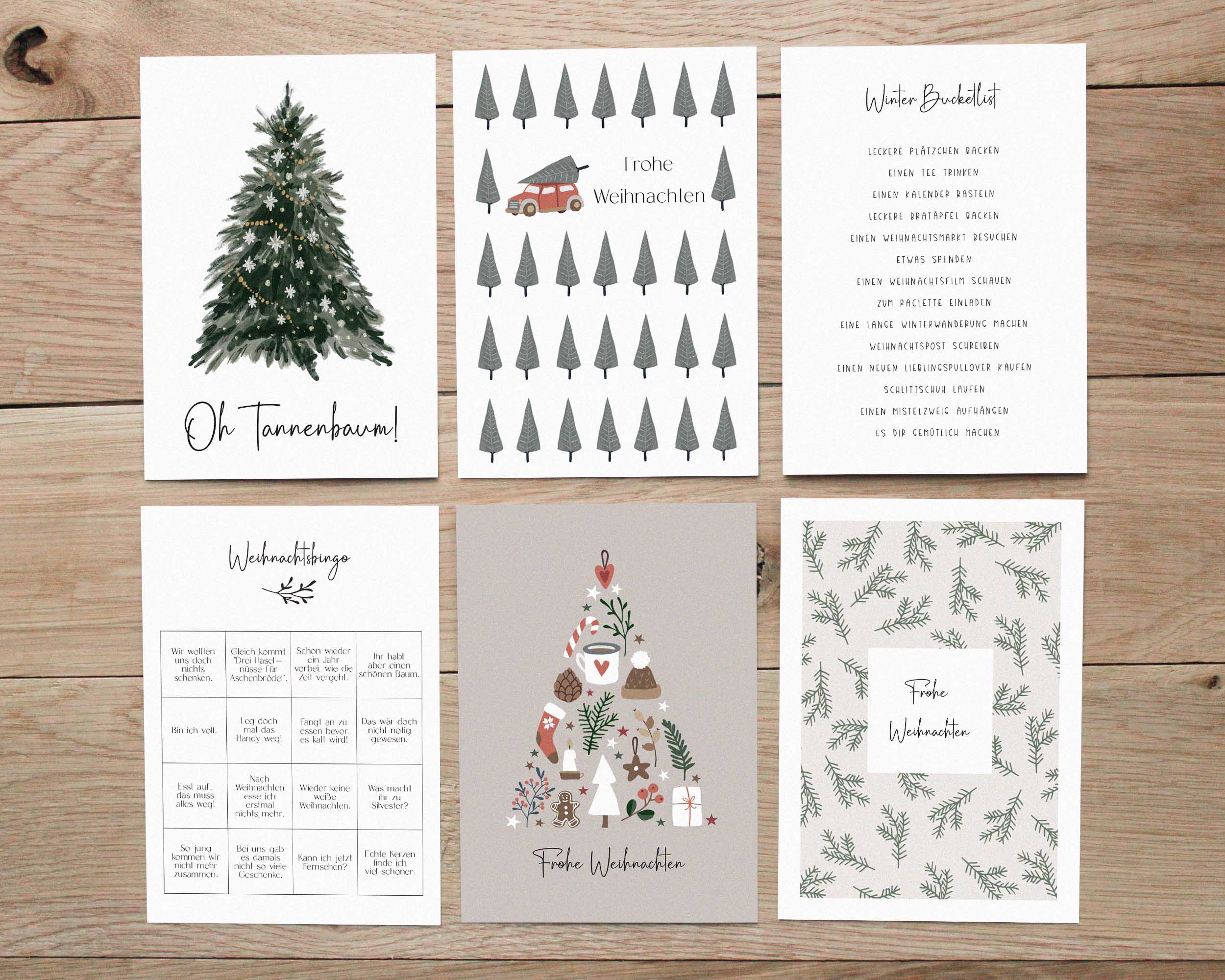 6er Set Weihnachtskarten