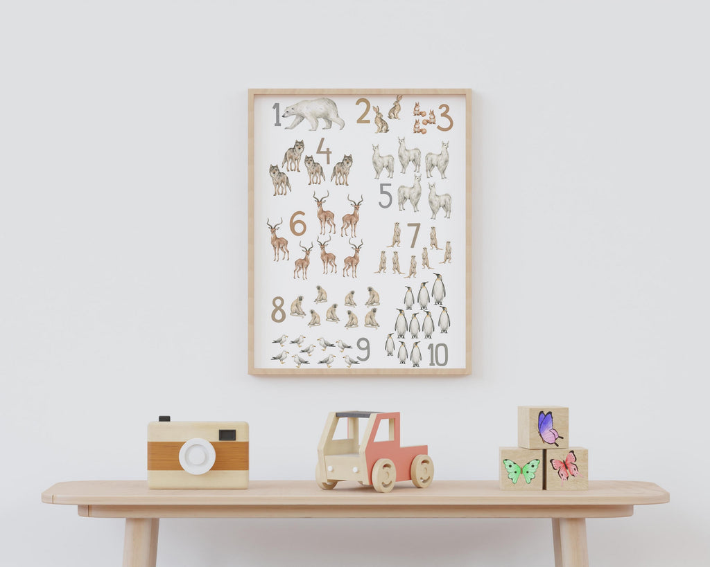 Zahlenposter & Tierposter DIN A3