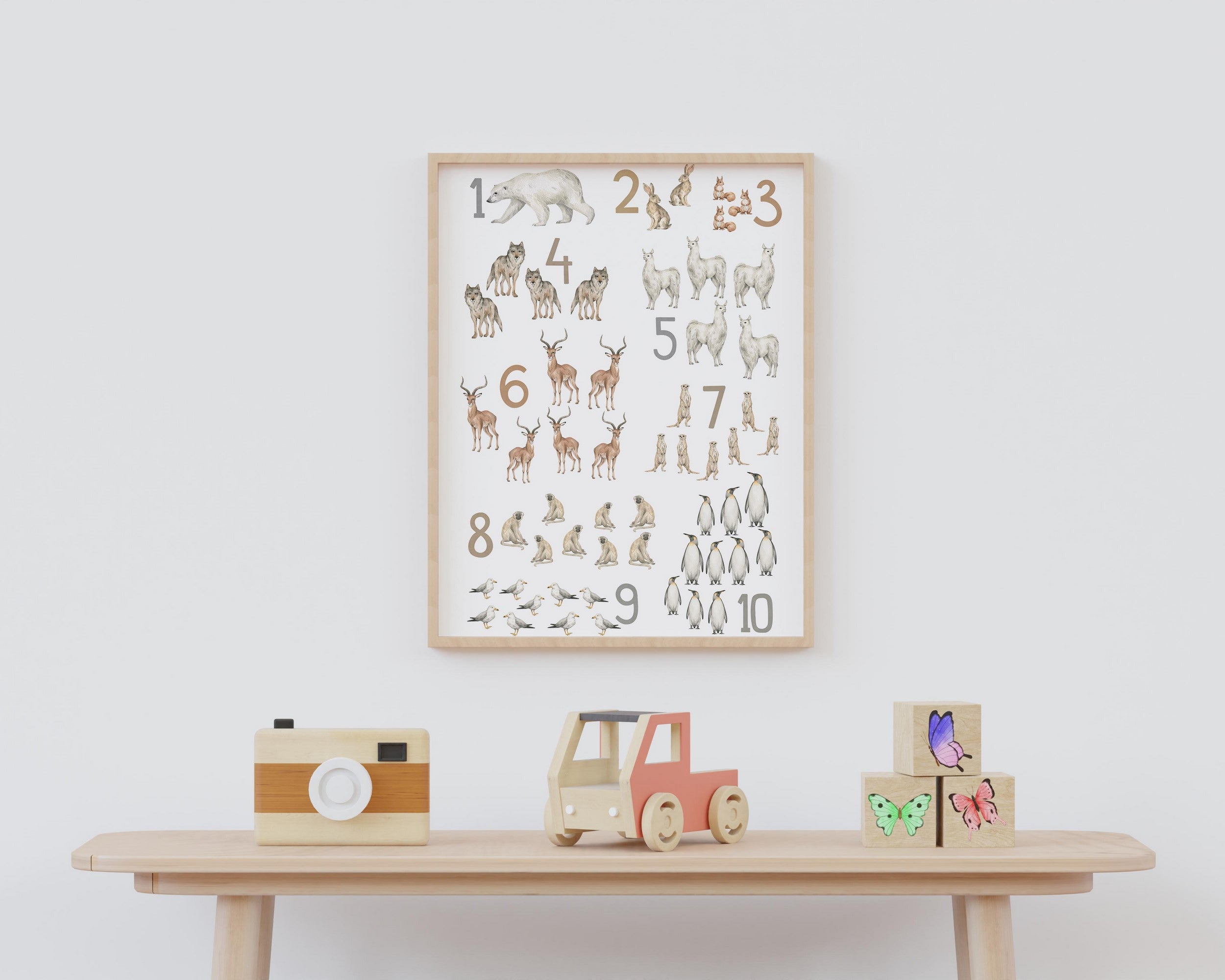 Zahlen Tierposter A3
