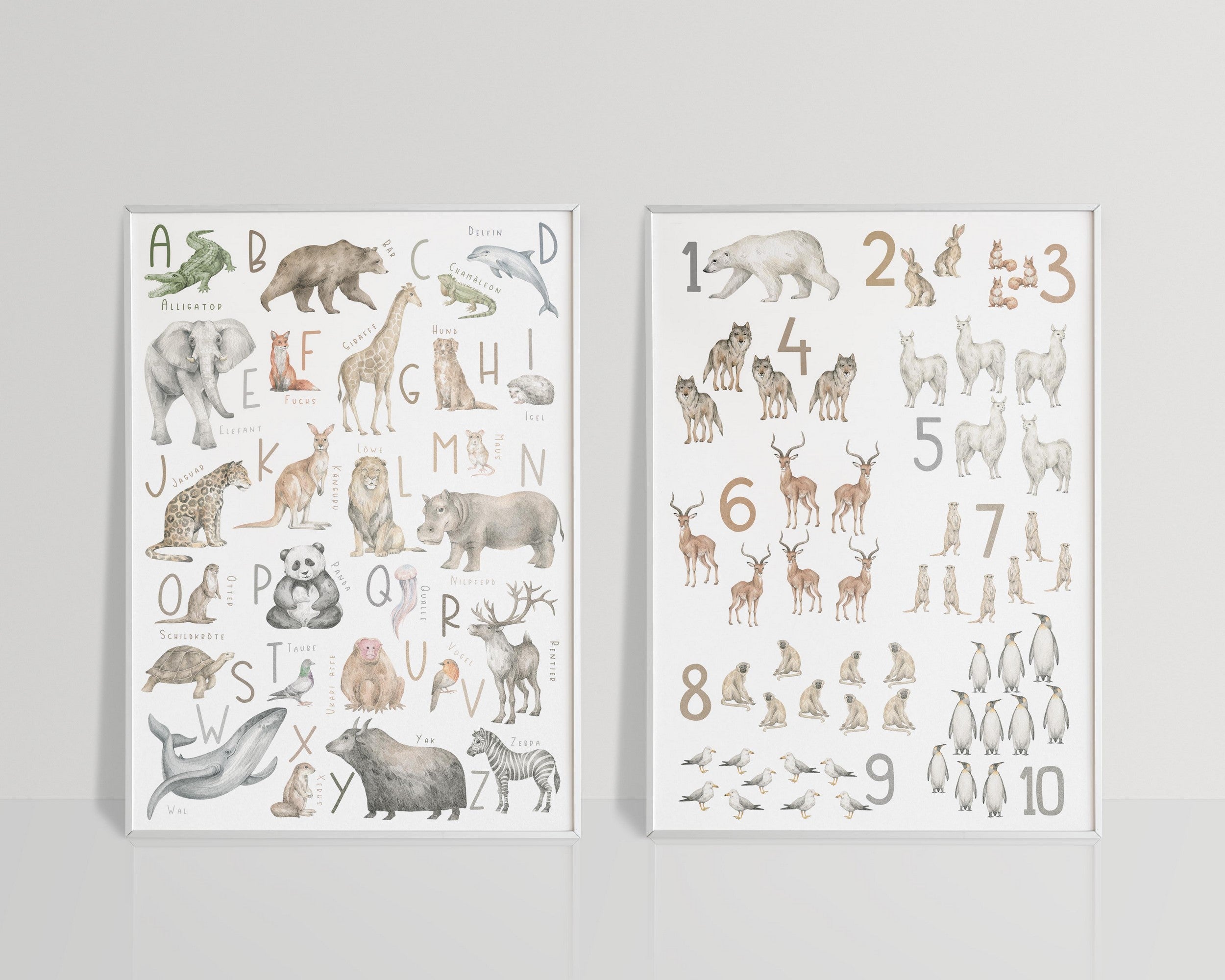 Zahlenposter & Tierposter DIN A3