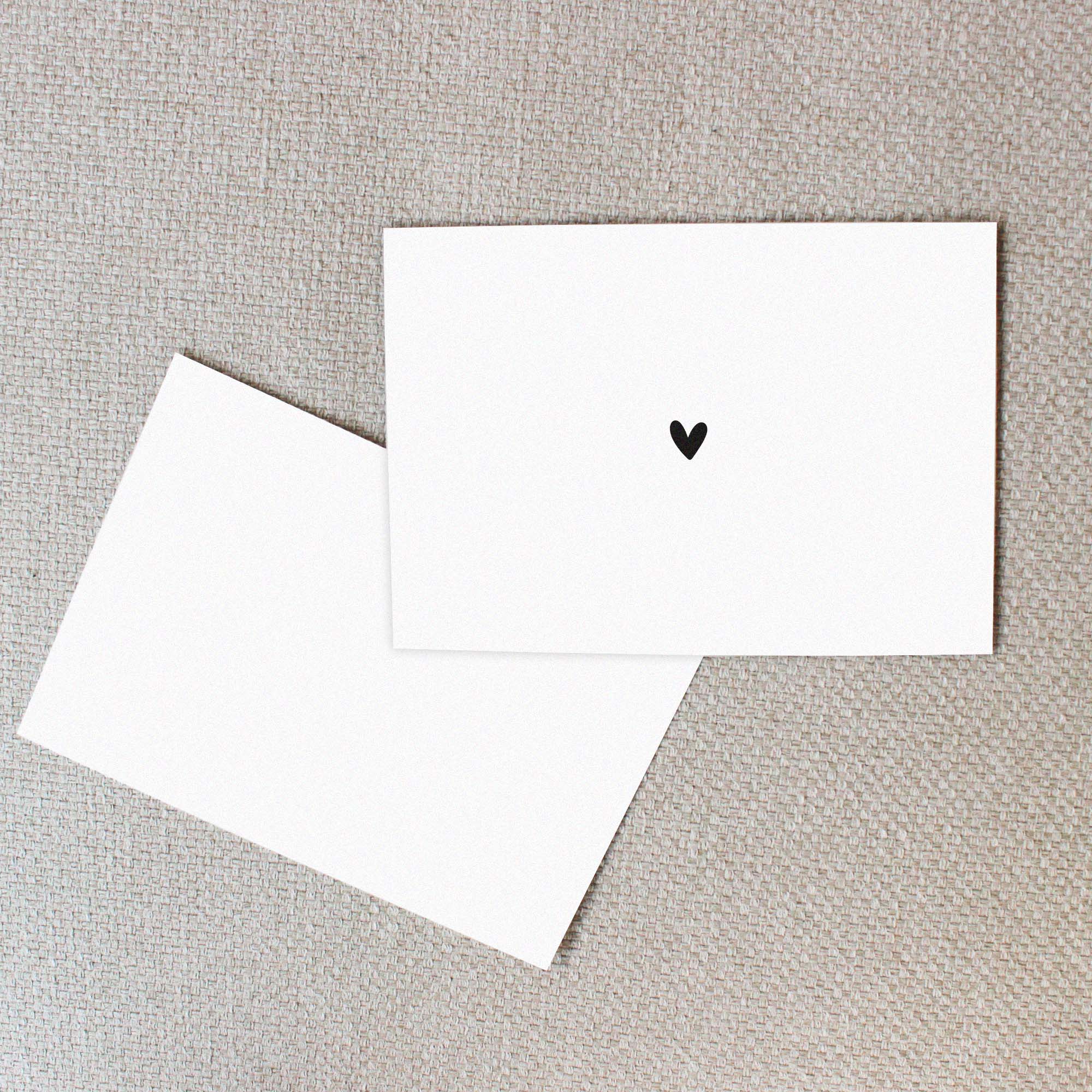 2er Set Herz Postkarte | Herzkarte DIN A6