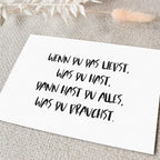 Postkarte 2er Set "Wenn du das liebst, was du hast, dann hast du alles, was du brauchst."