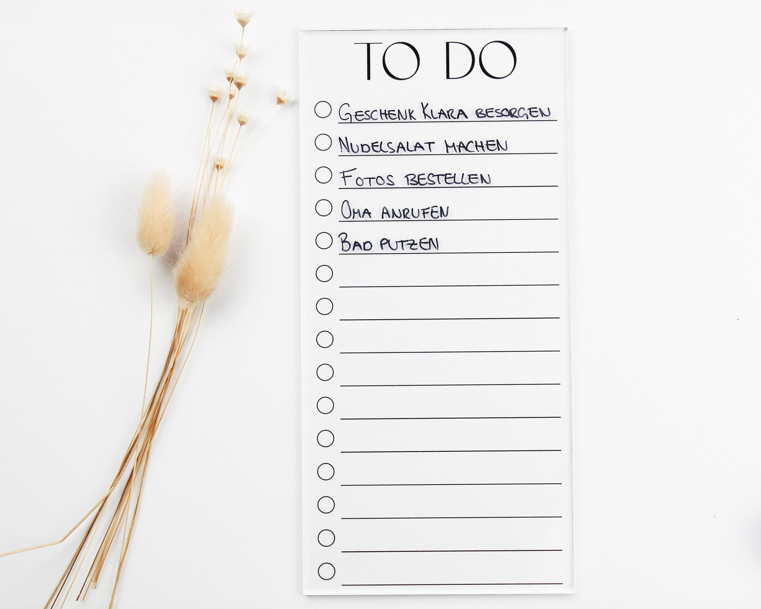 To-Do-Liste Acryl abwischbar DIN lang