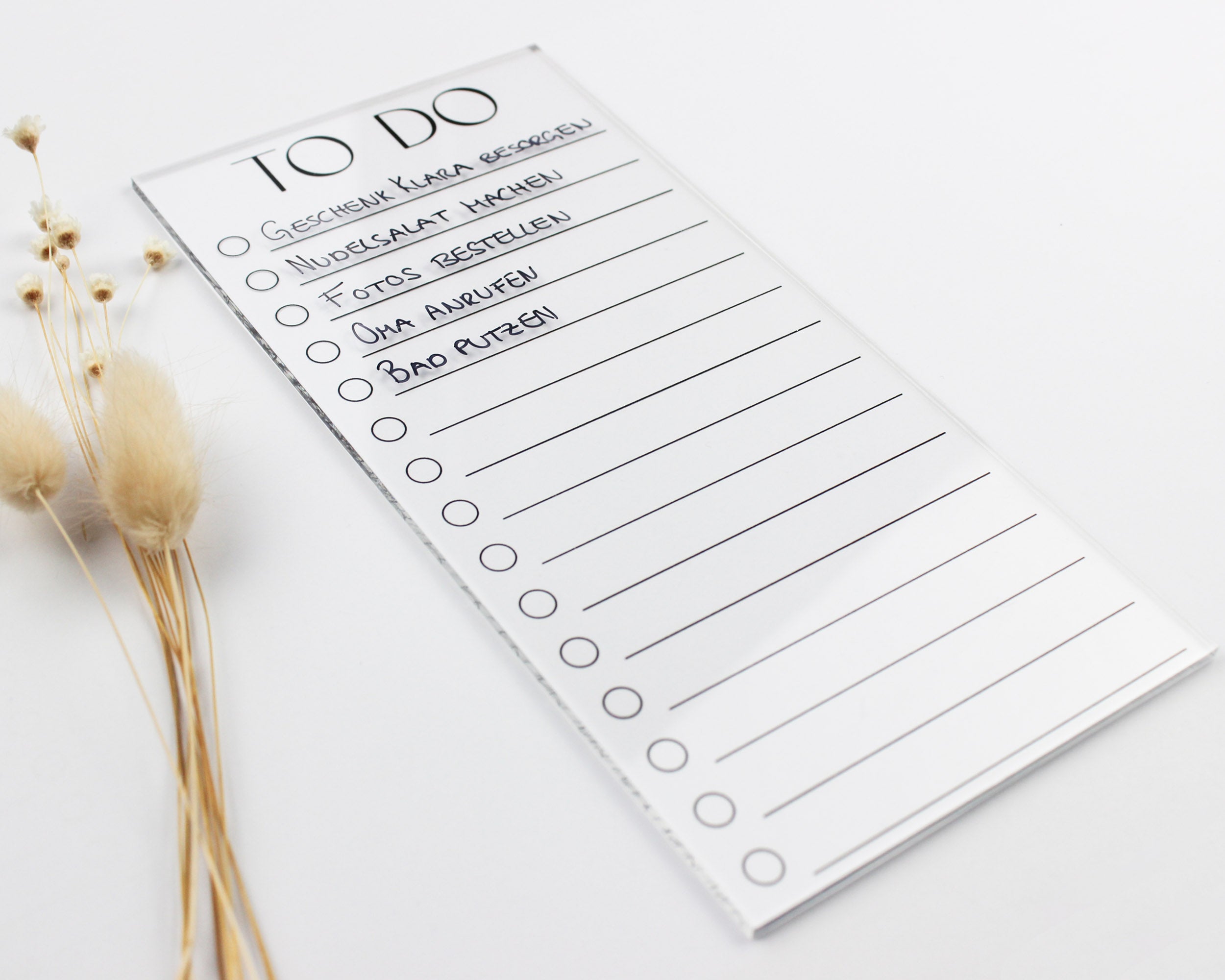 To-Do-Liste Acryl abwischbar DIN lang