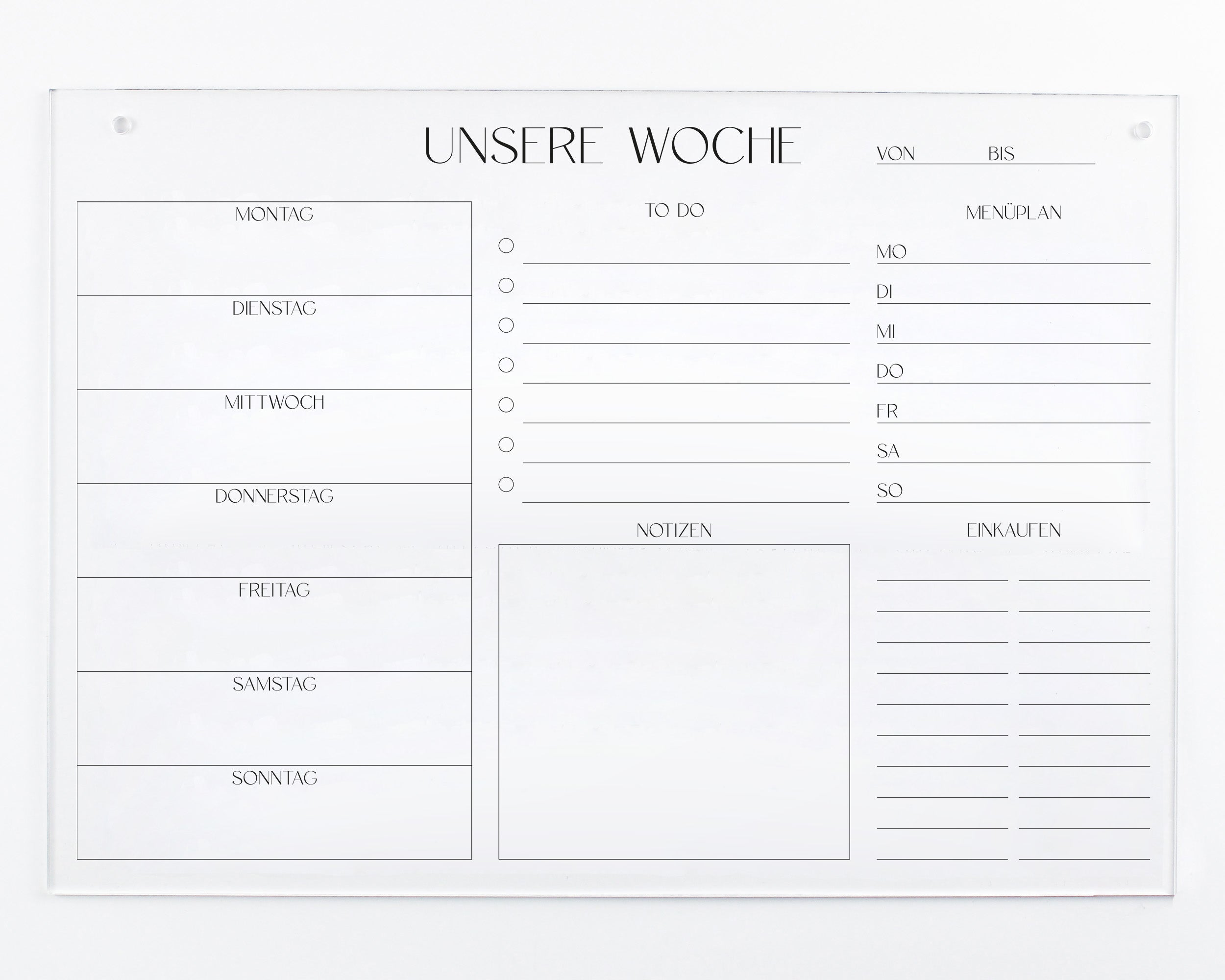 Wochenplaner A3 Acryl