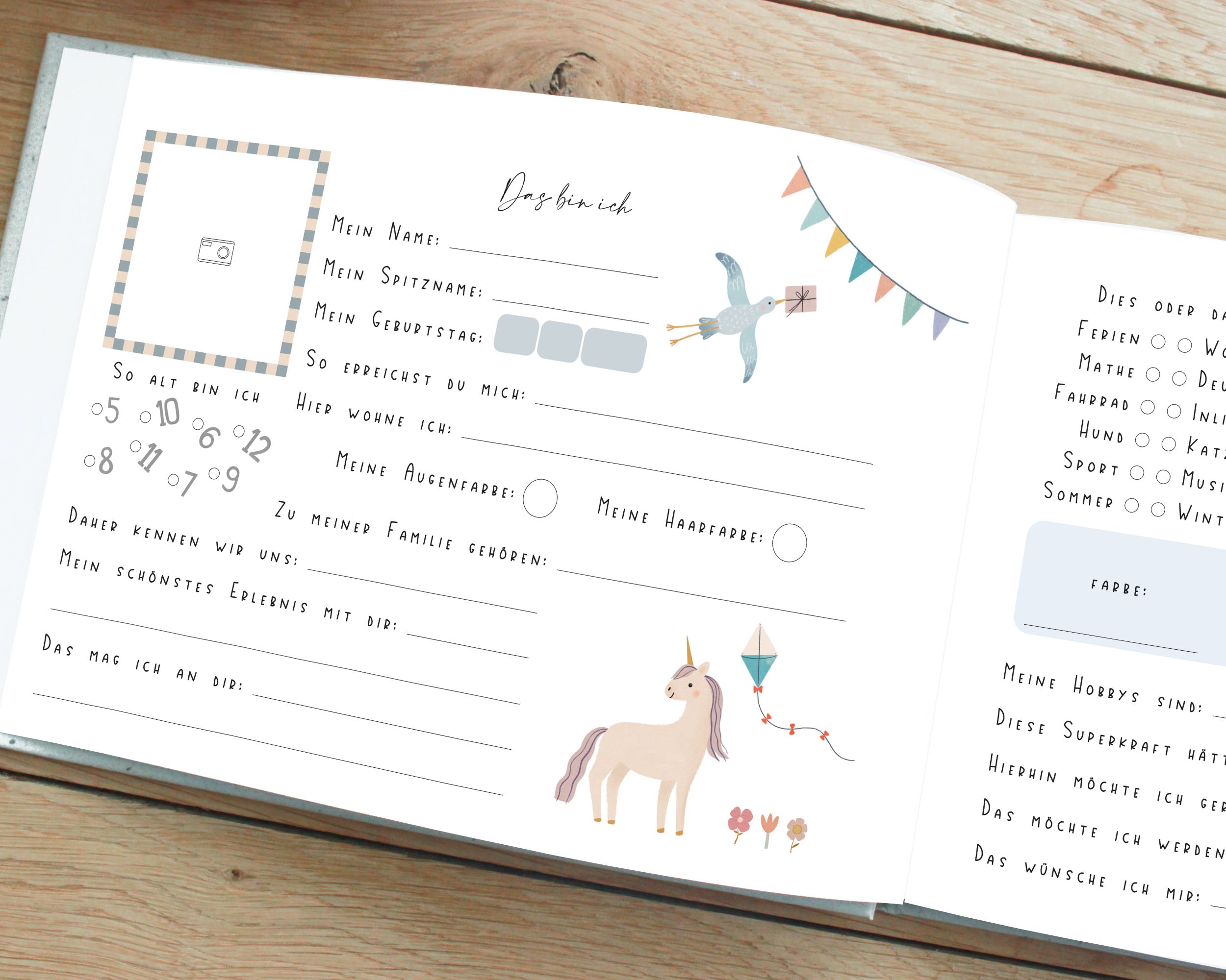 Freundebuch für Kinder - Einhorn