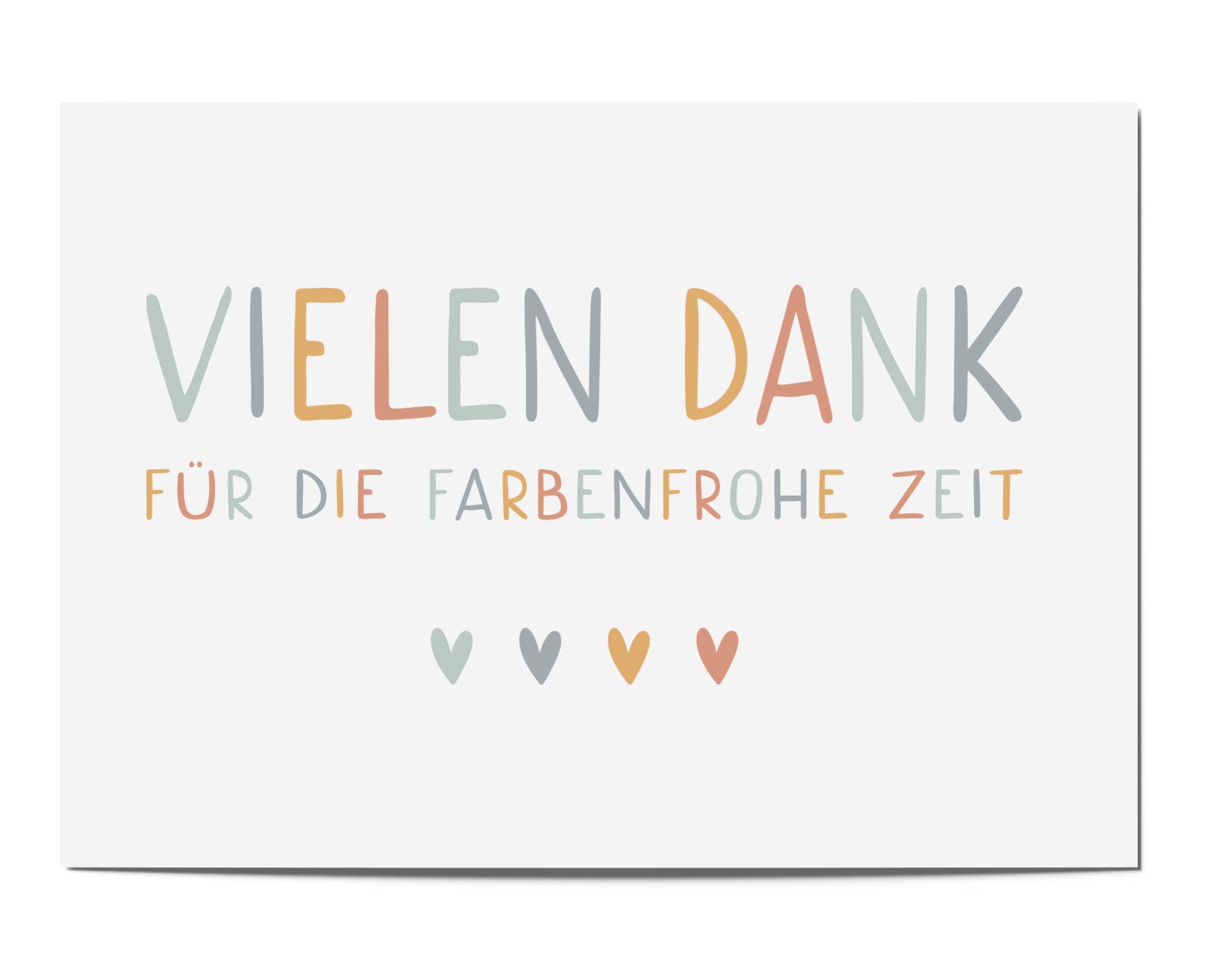 2er Set Vielen Dank für die farbenfrohe Zeit DIN A6