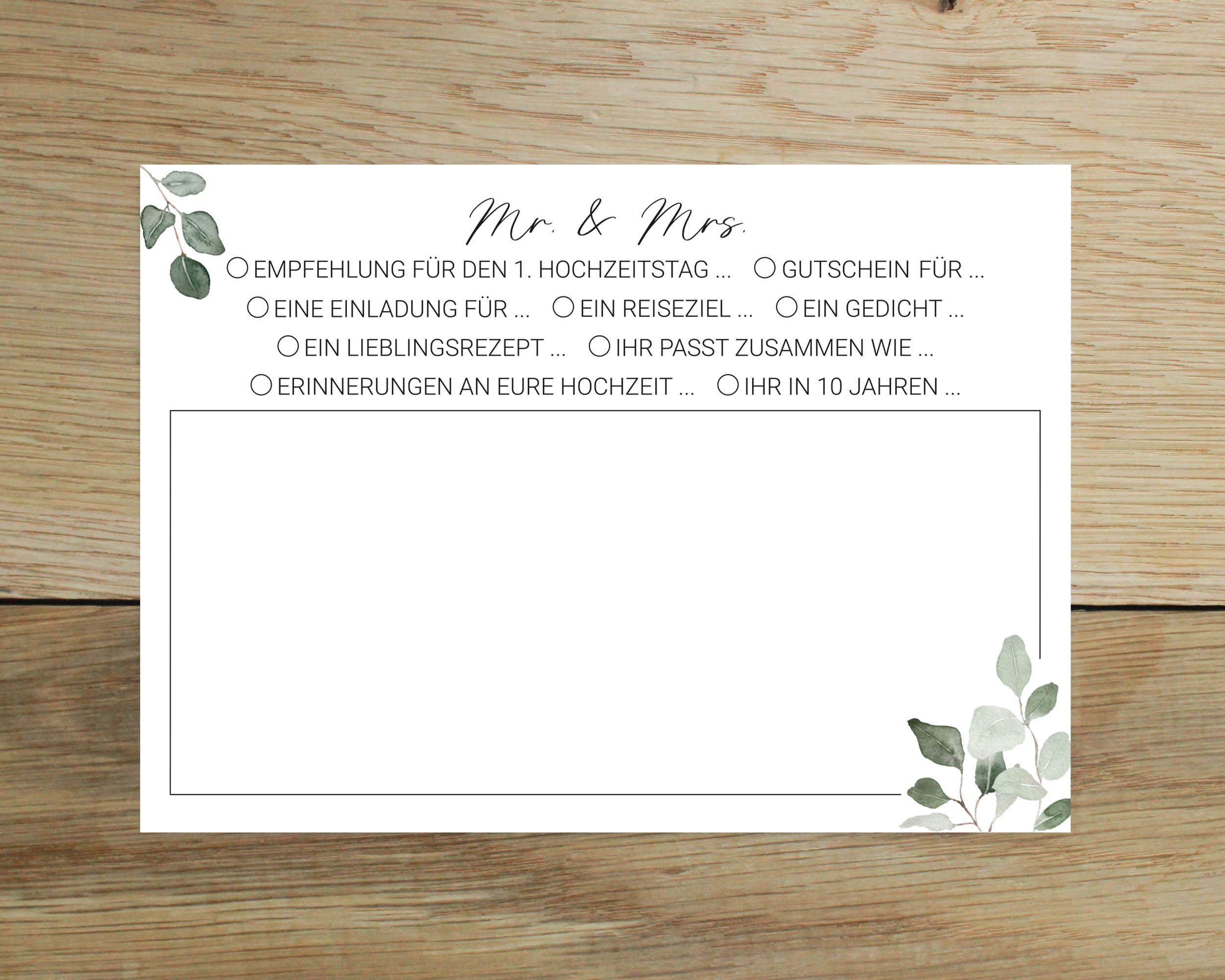 Hochzeitspostkarte | Postkartenspiel DIN A6