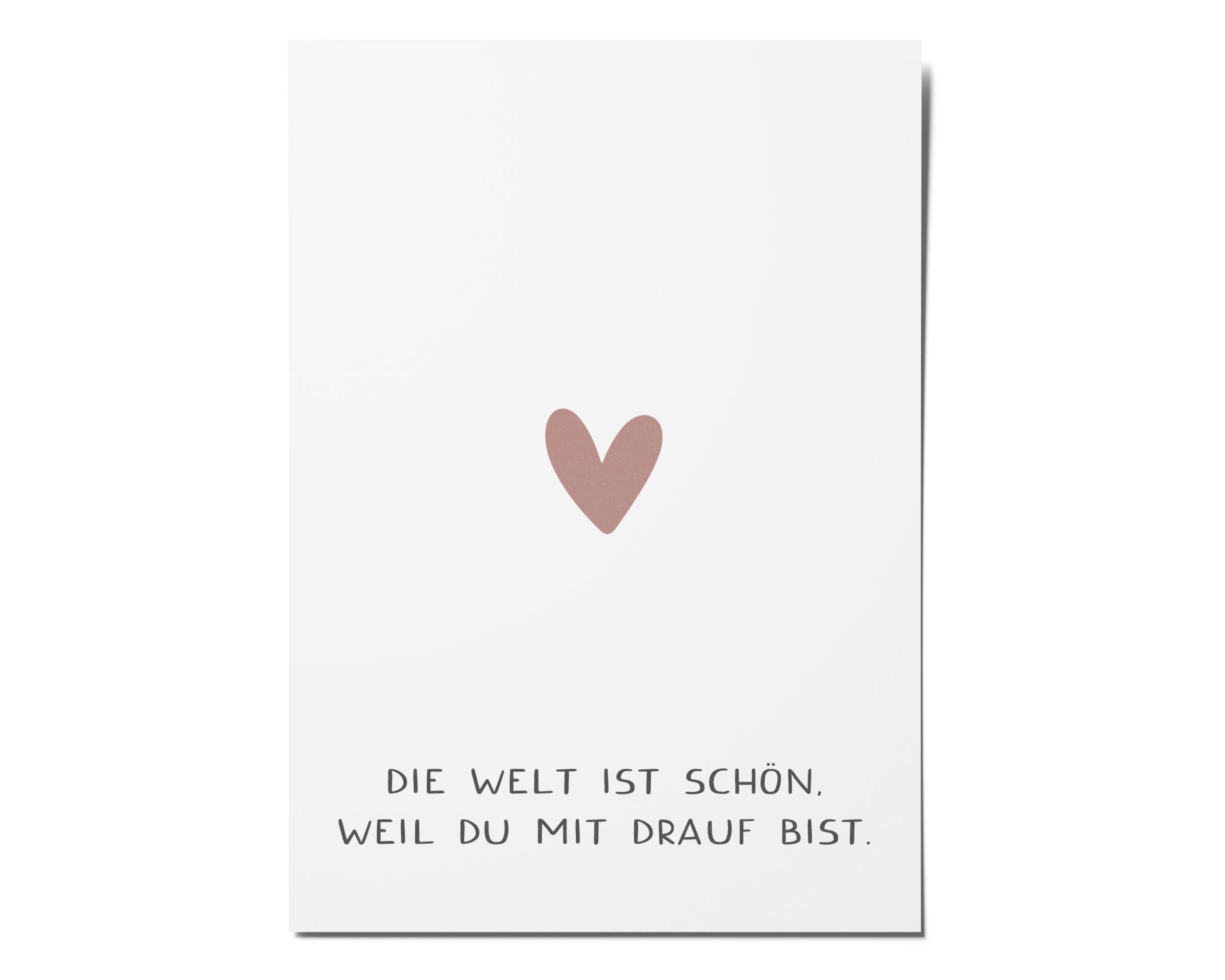 2er Set Karte - Die Welt ist schön weil du drauf bist. DIN A6