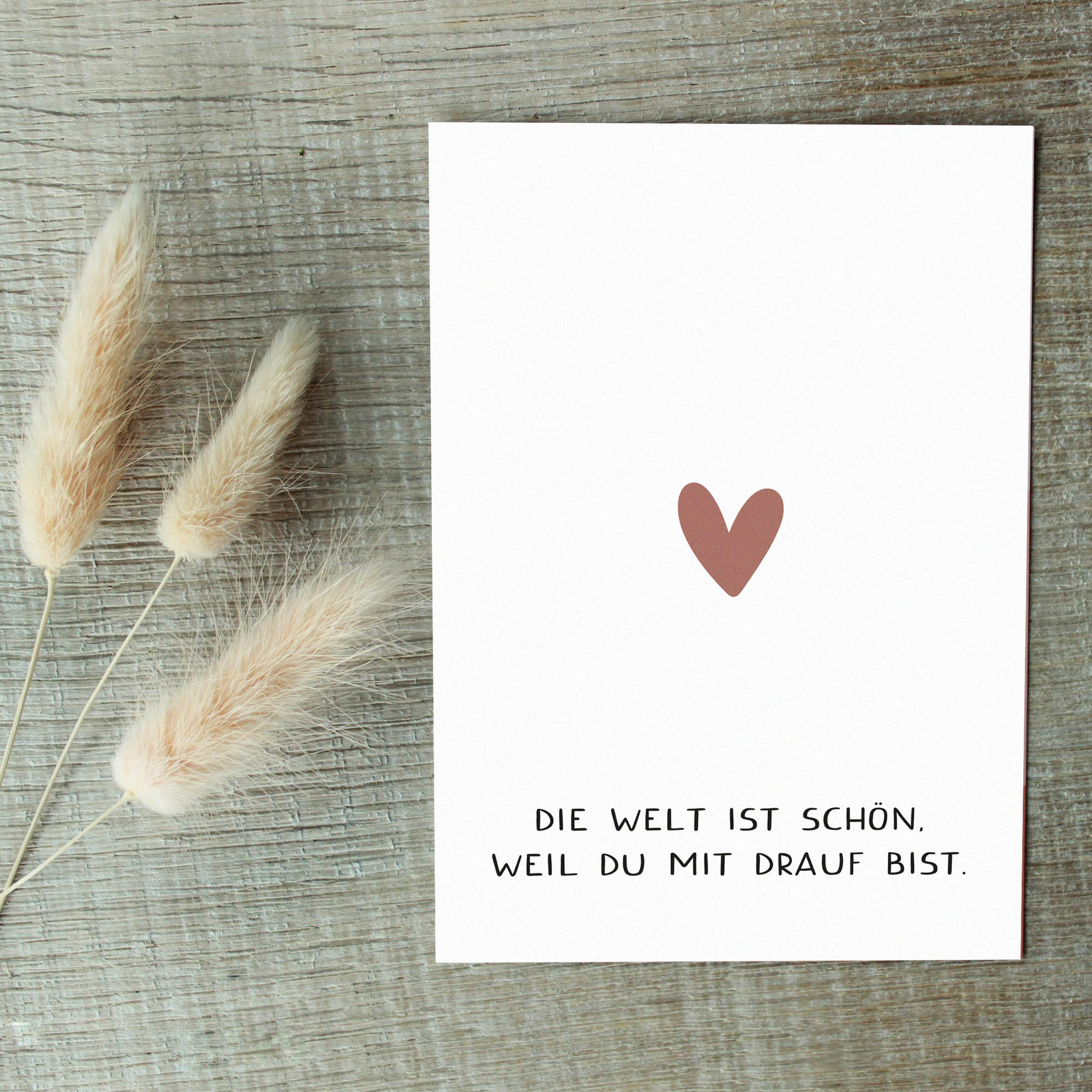 2er Set Karte - Die Welt ist schön weil du drauf bist. DIN A6