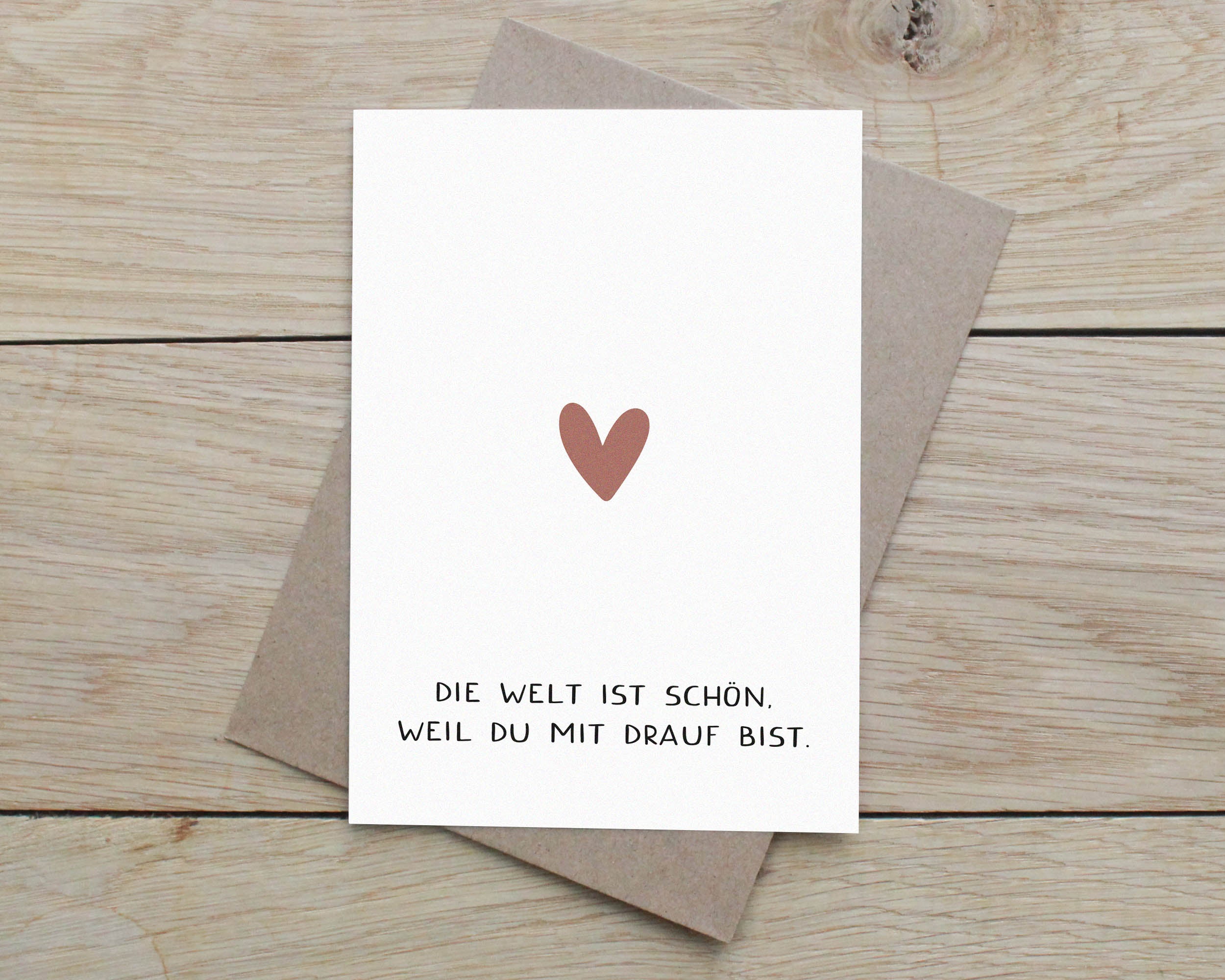 2er Set Karte - Die Welt ist schön weil du drauf bist. DIN A6