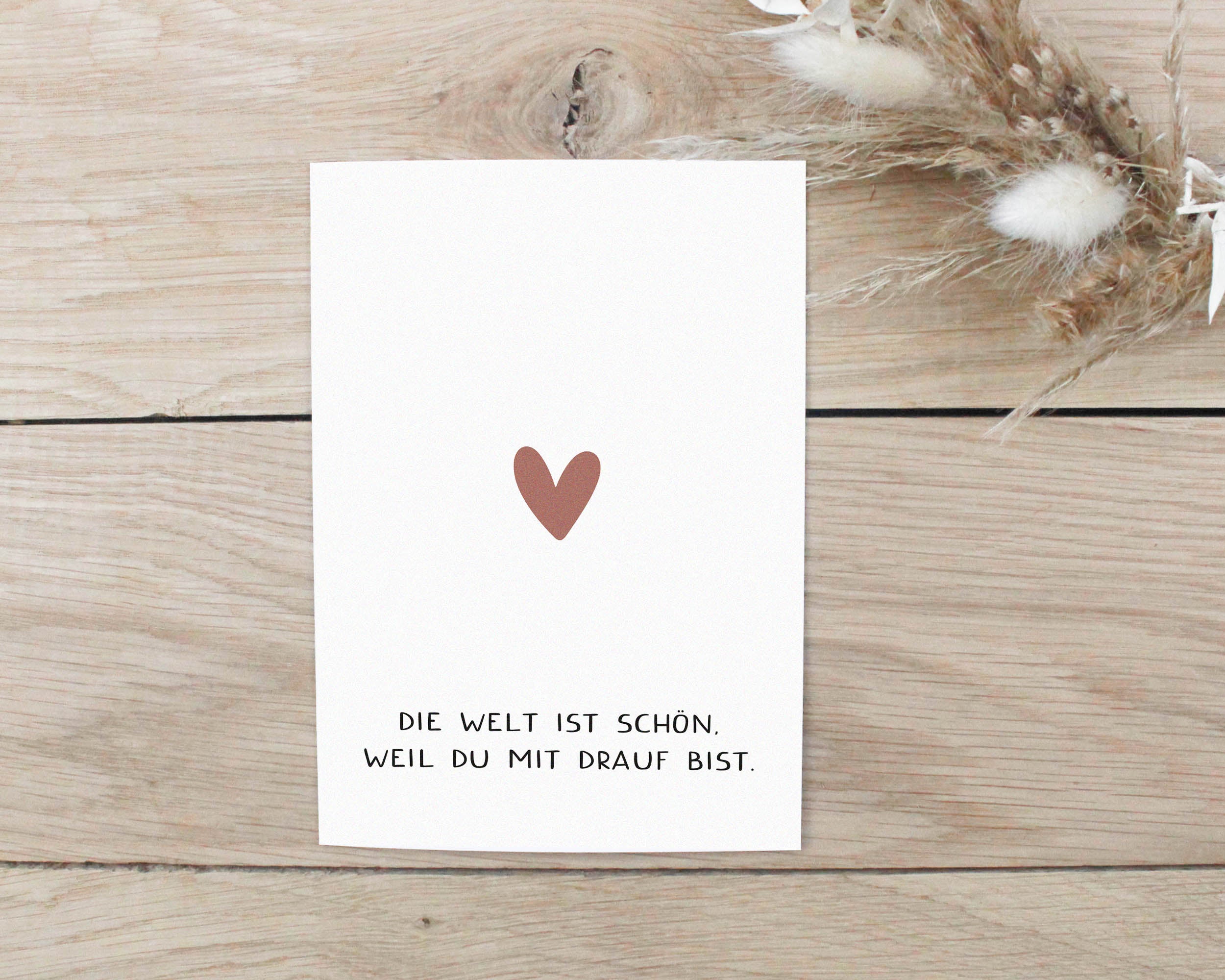 2er Set Karte - Die Welt ist schön weil du drauf bist. DIN A6