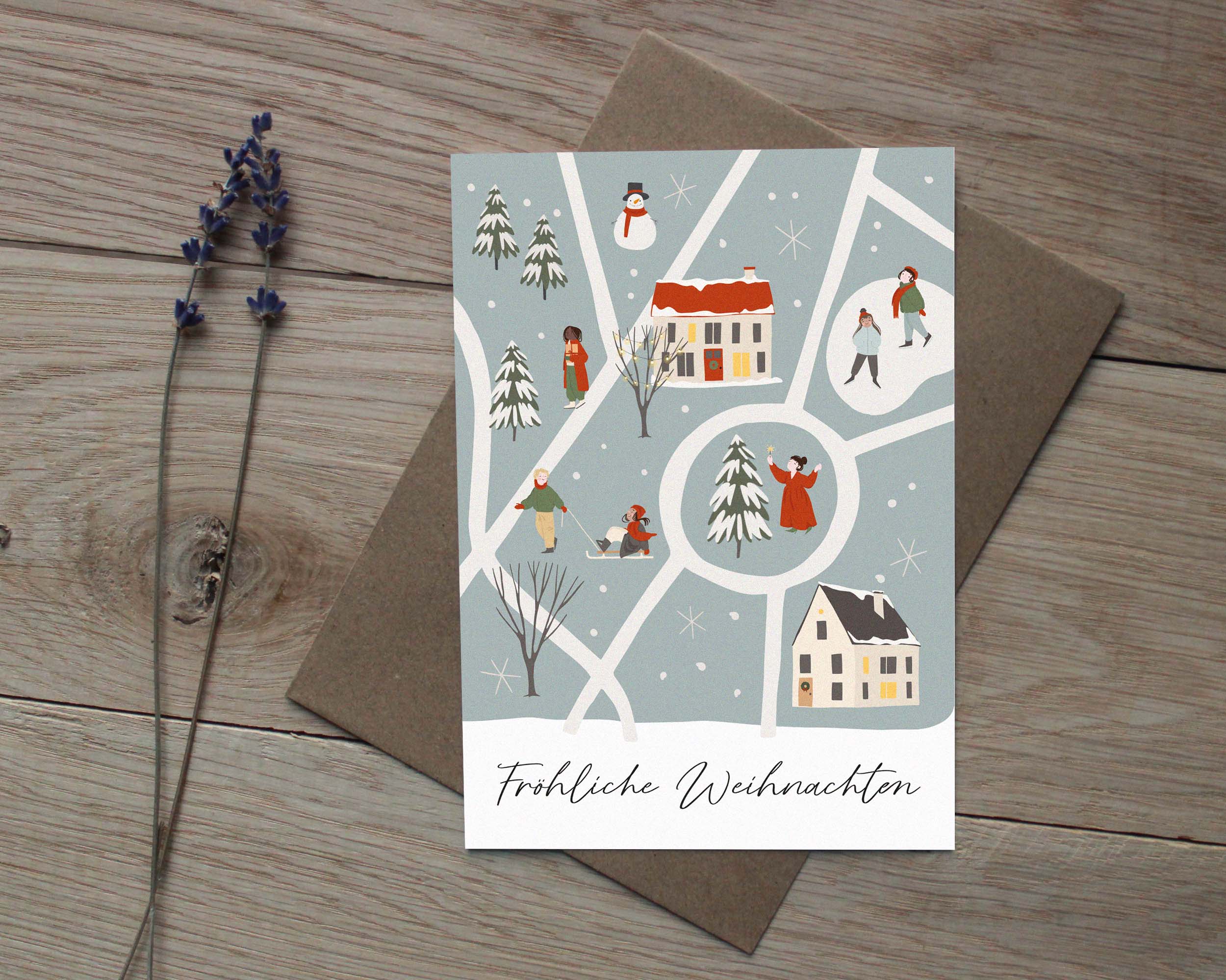 3er Set Weihnachtskarten A6