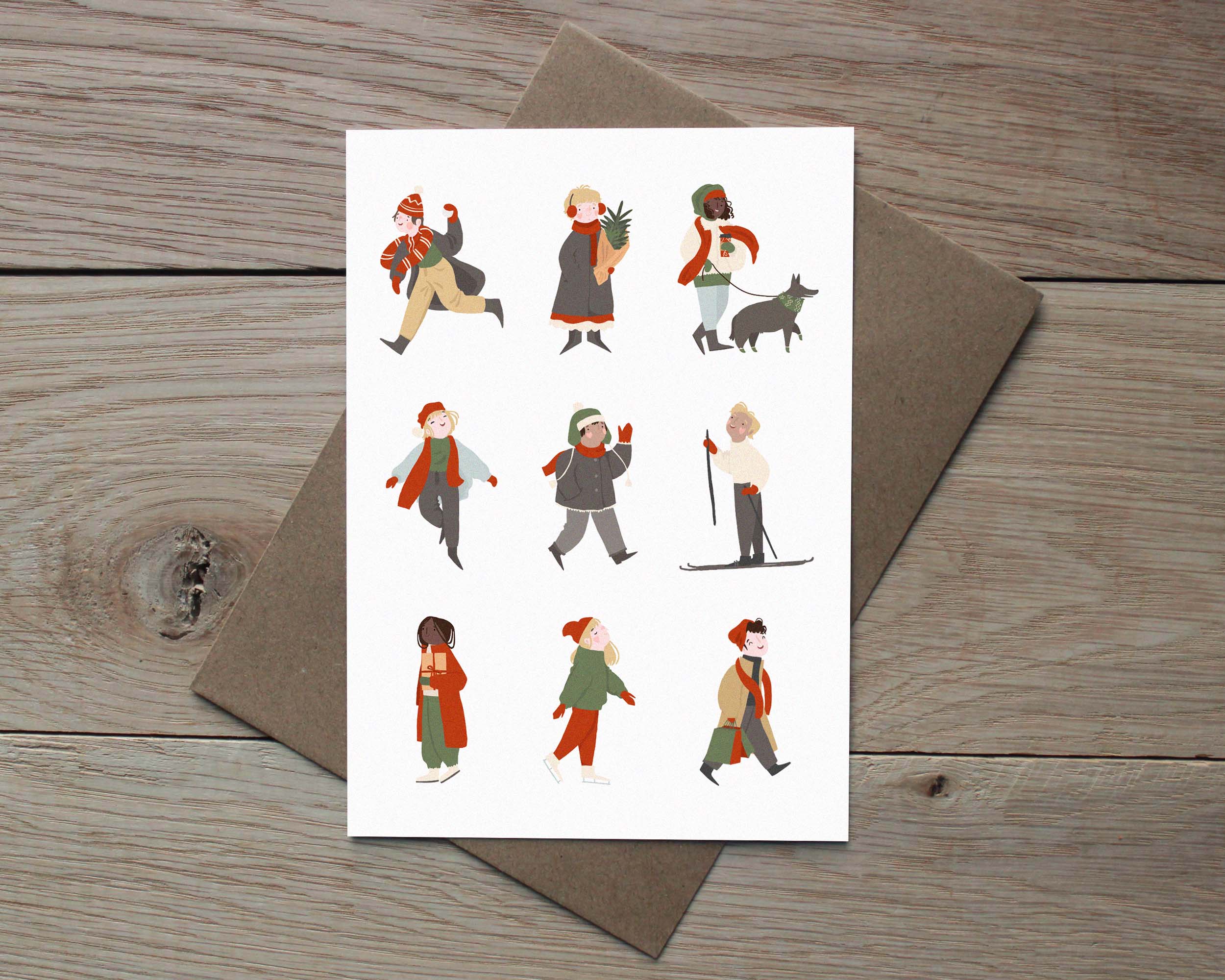 3er Set Weihnachtskarten A6