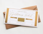 Goldenes Ticket DIN lang inkl. Umschlag
