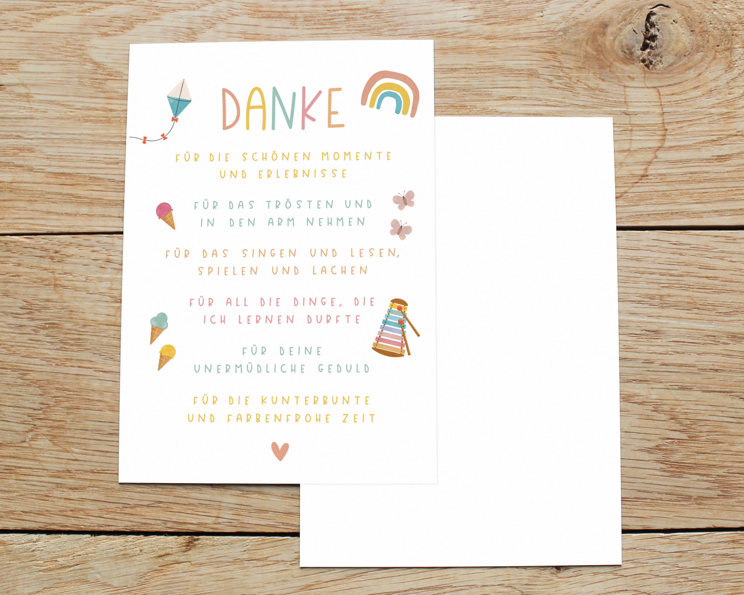 Abschied Kindergarten | Abschiedskarte für Erzieher/in DIN A6